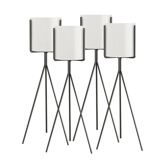 Premium 4X 70cm Tripod Flower Pot Plant Stand with White Flowerpot Holder Rack Indoor Display - image1