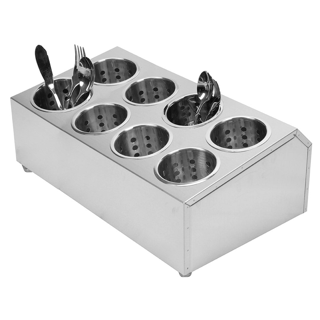 Premium 18/10 Stainless Steel Commercial Conical Utensils Cutlery Holder with 8 Holes - image1