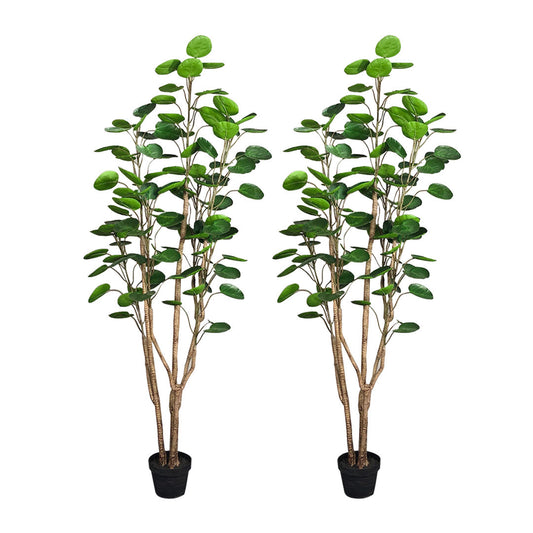 Premium 2X 150cm Green Artificial Indoor Pocket Money Tree Fake Plant Simulation Decorative - image1