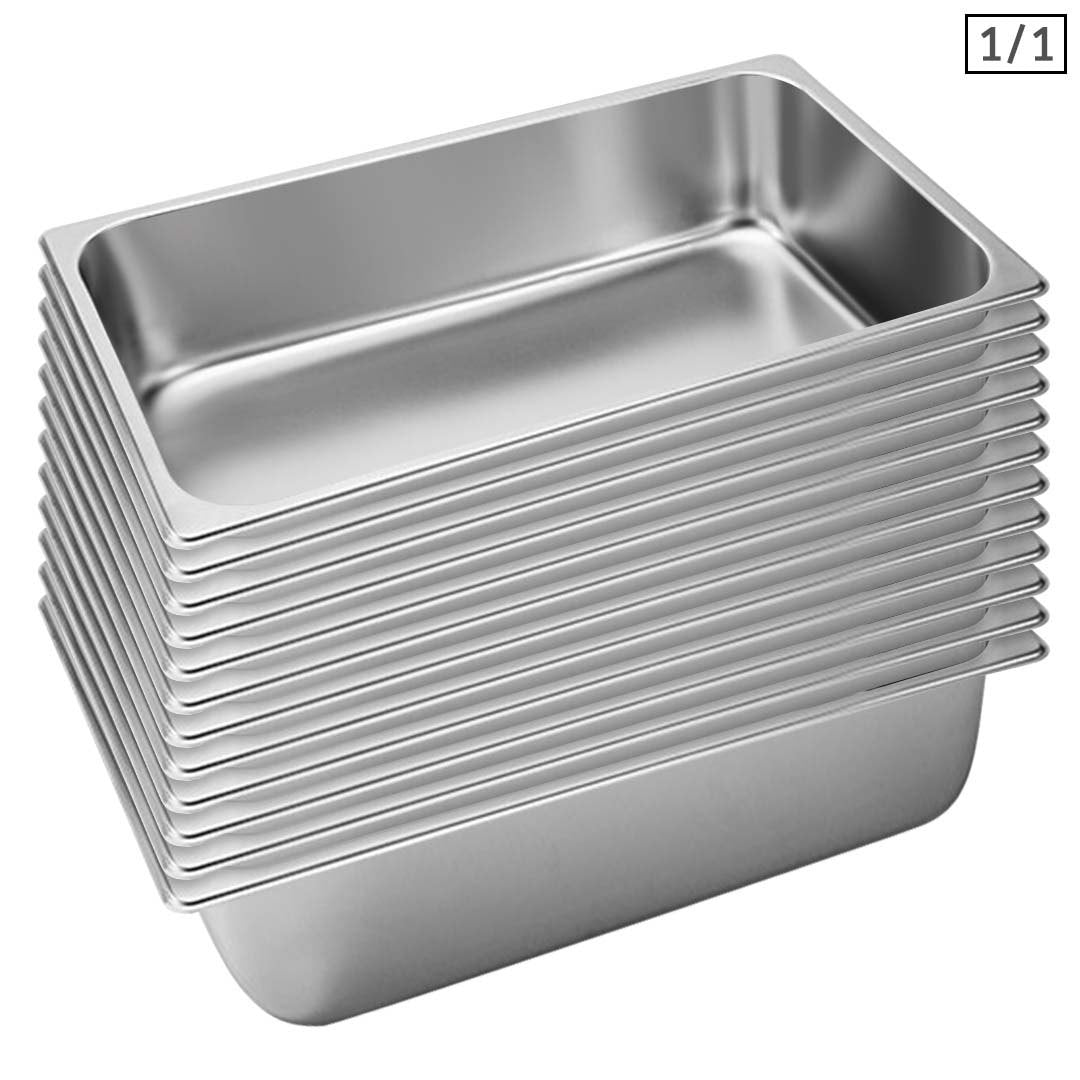 Premium 12X Gastronorm GN Pan Full Size 1/1 GN Pan 15cm Deep Stainless Steel Tray - image1