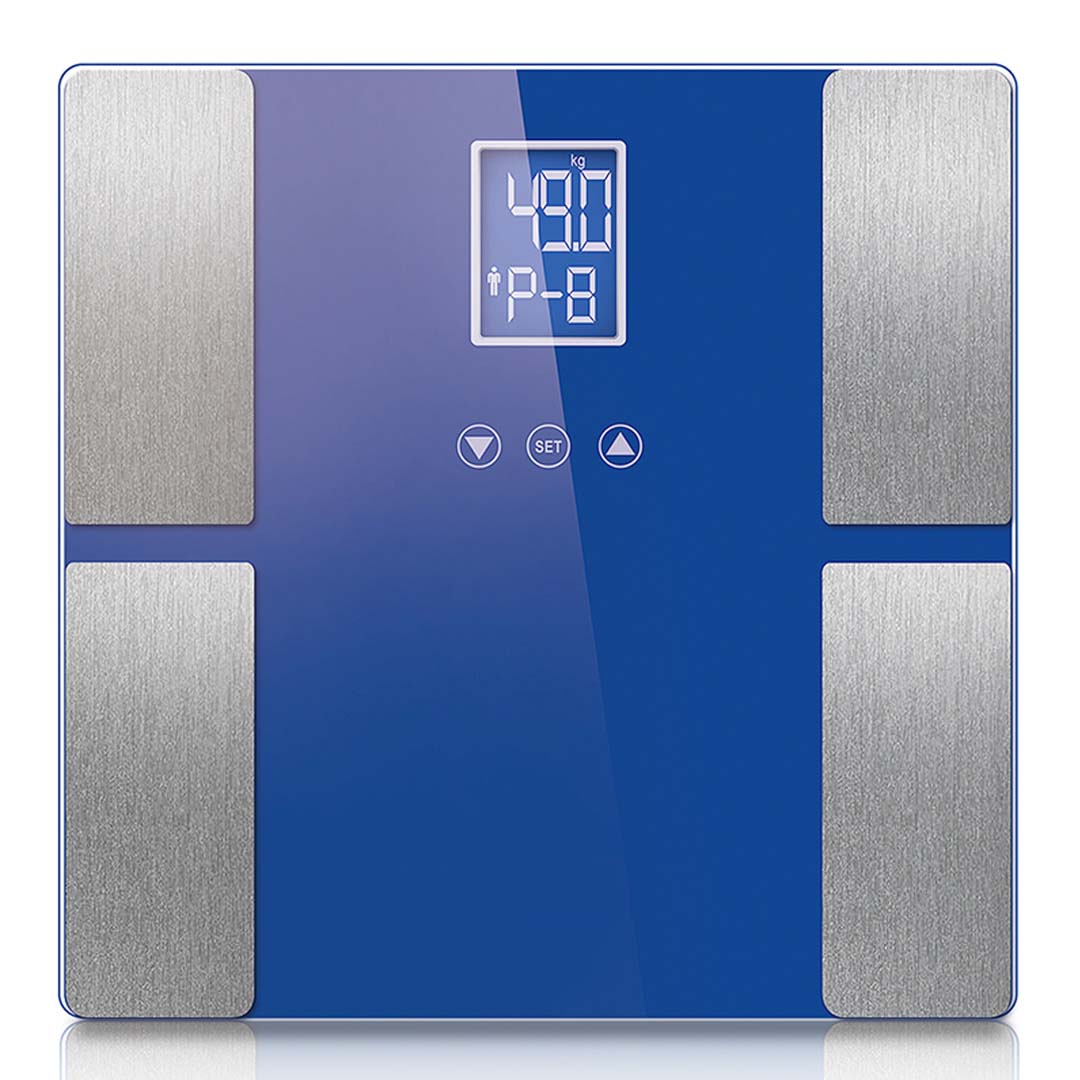 Premium Digital Electronic LCD Bathroom Body Fat Scale Weighing Scales Weight Monitor Blue - image1