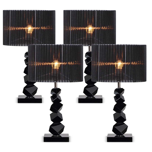 Premium 4X 55cm Black Table Lamp with Dark Shade LED Desk Lamp - image1