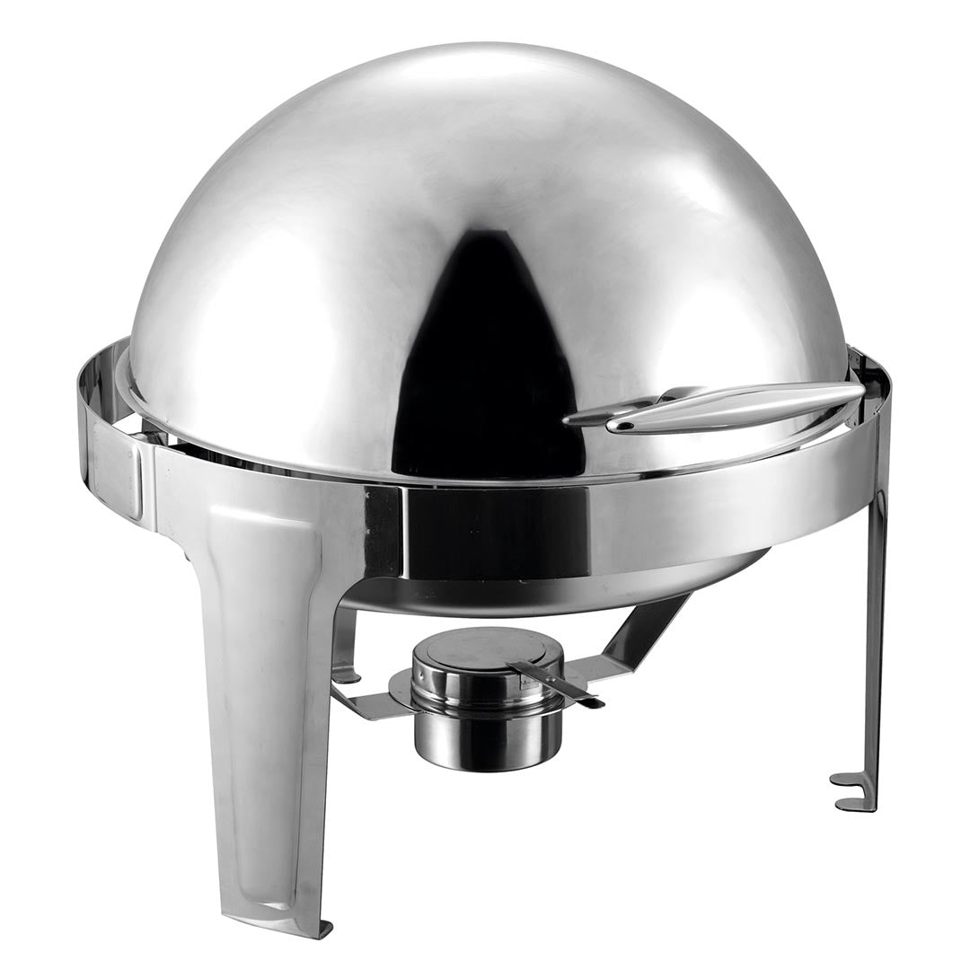 Premium 6L Stainless Steel Chafing Food Warmer Catering Dish Round Roll Top - image1