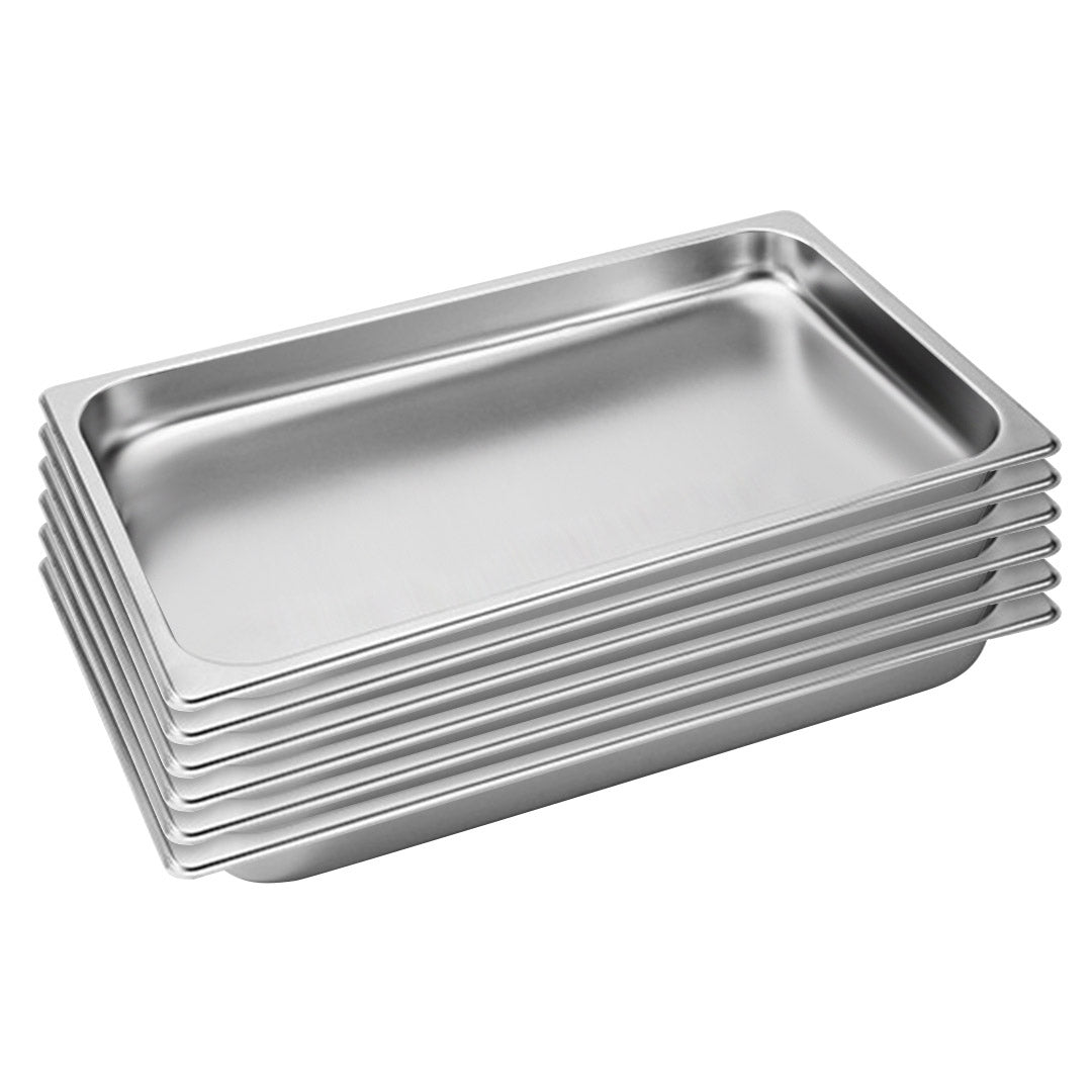 Premium 6X Gastronorm GN Pan Full Size 1/1 GN Pan 4cm Deep Stainless Steel Tray - image1