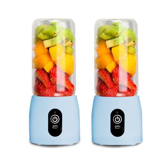 Premium 2X Portable Mini USB Rechargeable Handheld Juice Extractor Fruit Mixer Juicer Blue - image1