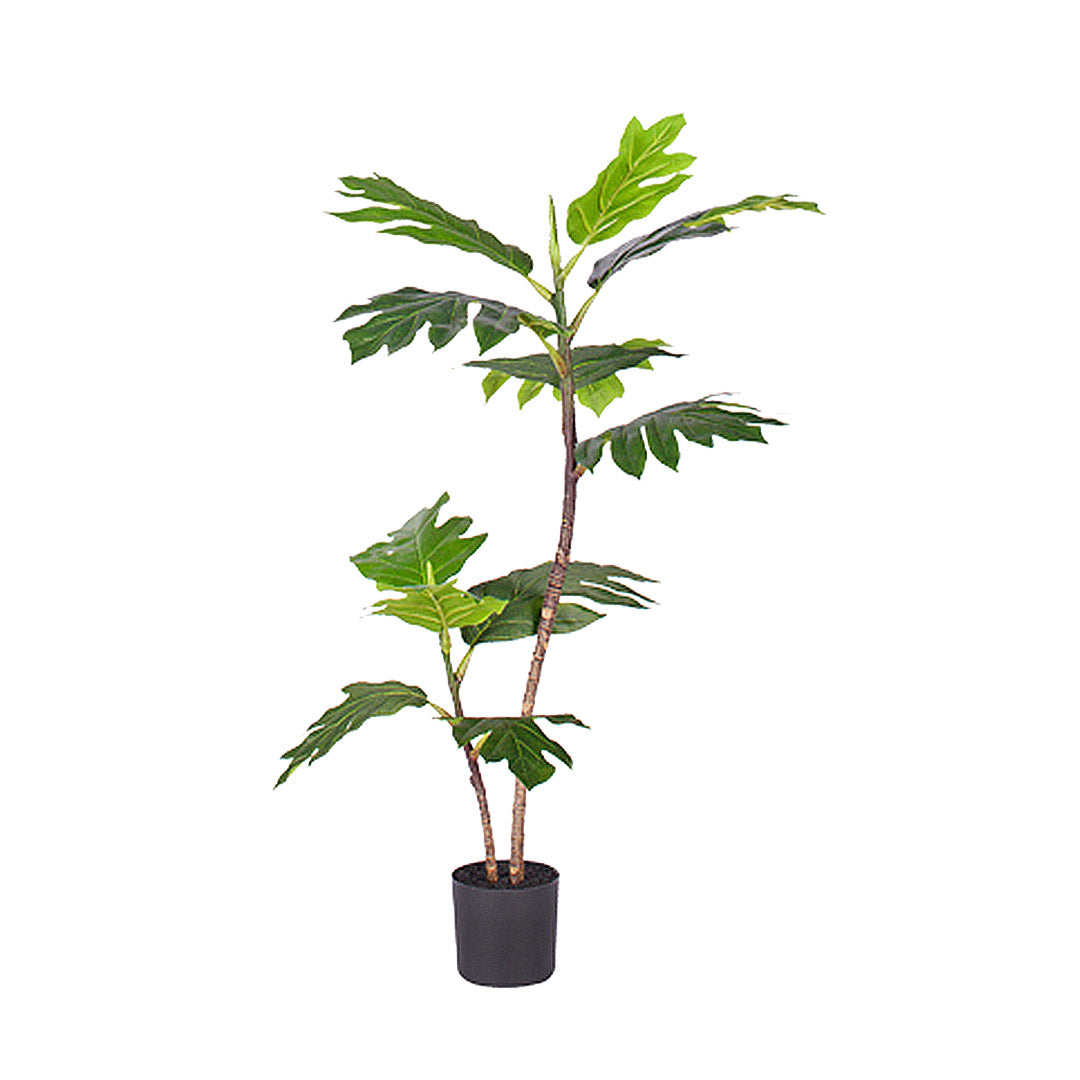 Premium 90cm 2-Trunk Artificial Natural Green Split-Leaf Philodendron Tree Fake Tropical Indoor Plant Home Office Decor - image1