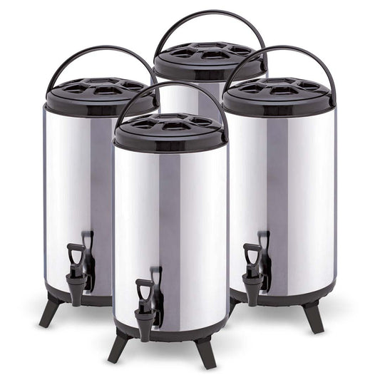 4 x 8L Portable Insulated Cold/Heat Coffee Bubble Tea Pot Beer Barrel With Dispenser - image1