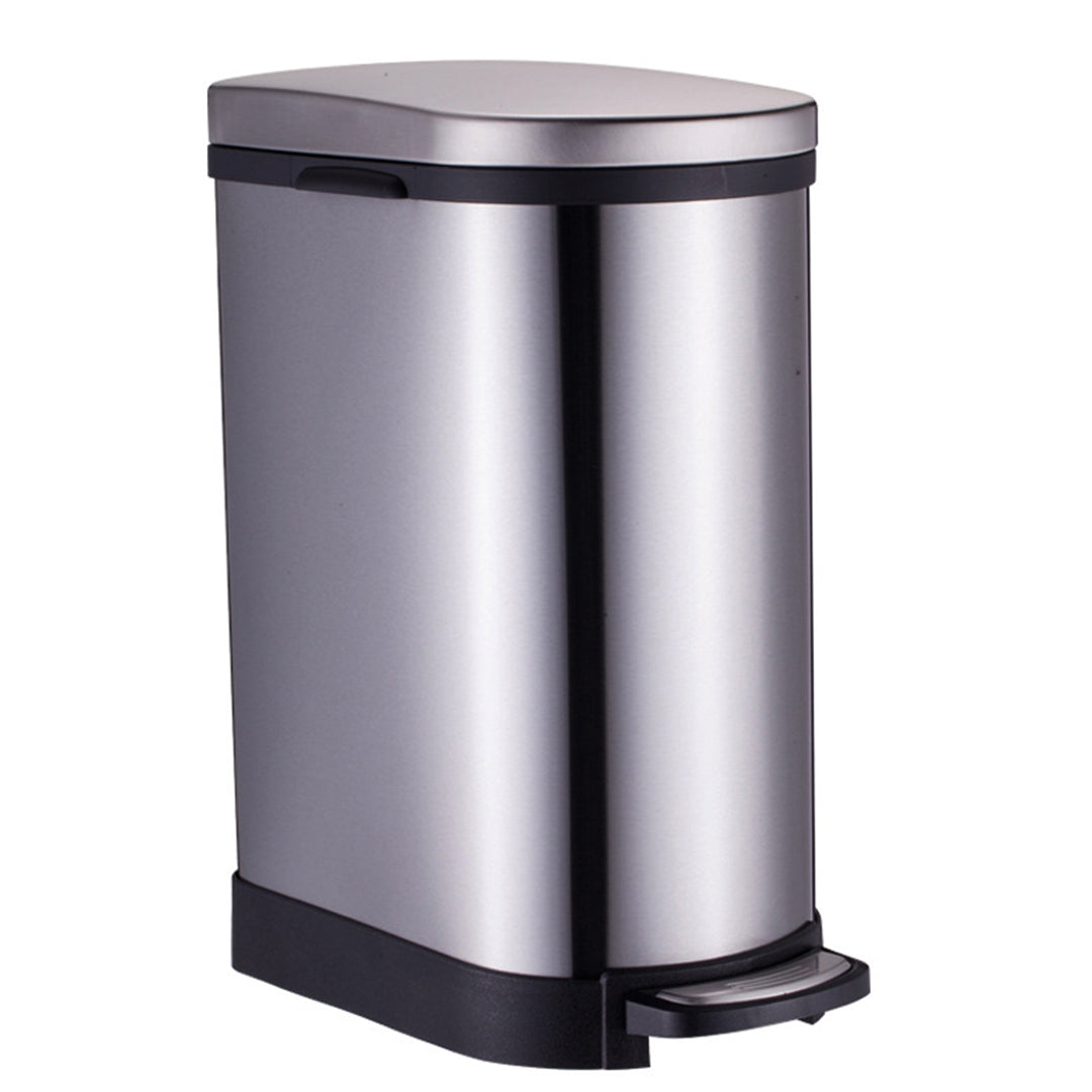 Premium Foot Pedal Stainless Steel Rubbish Recycling Garbage Waste Trash Bin 10L U - image1