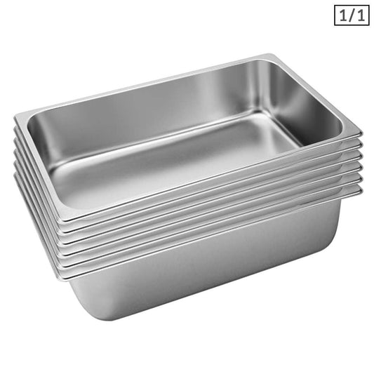 Premium 6X Gastronorm GN Pan Full Size 1/1 GN Pan 15cm Deep Stainless Steel Tray - image1