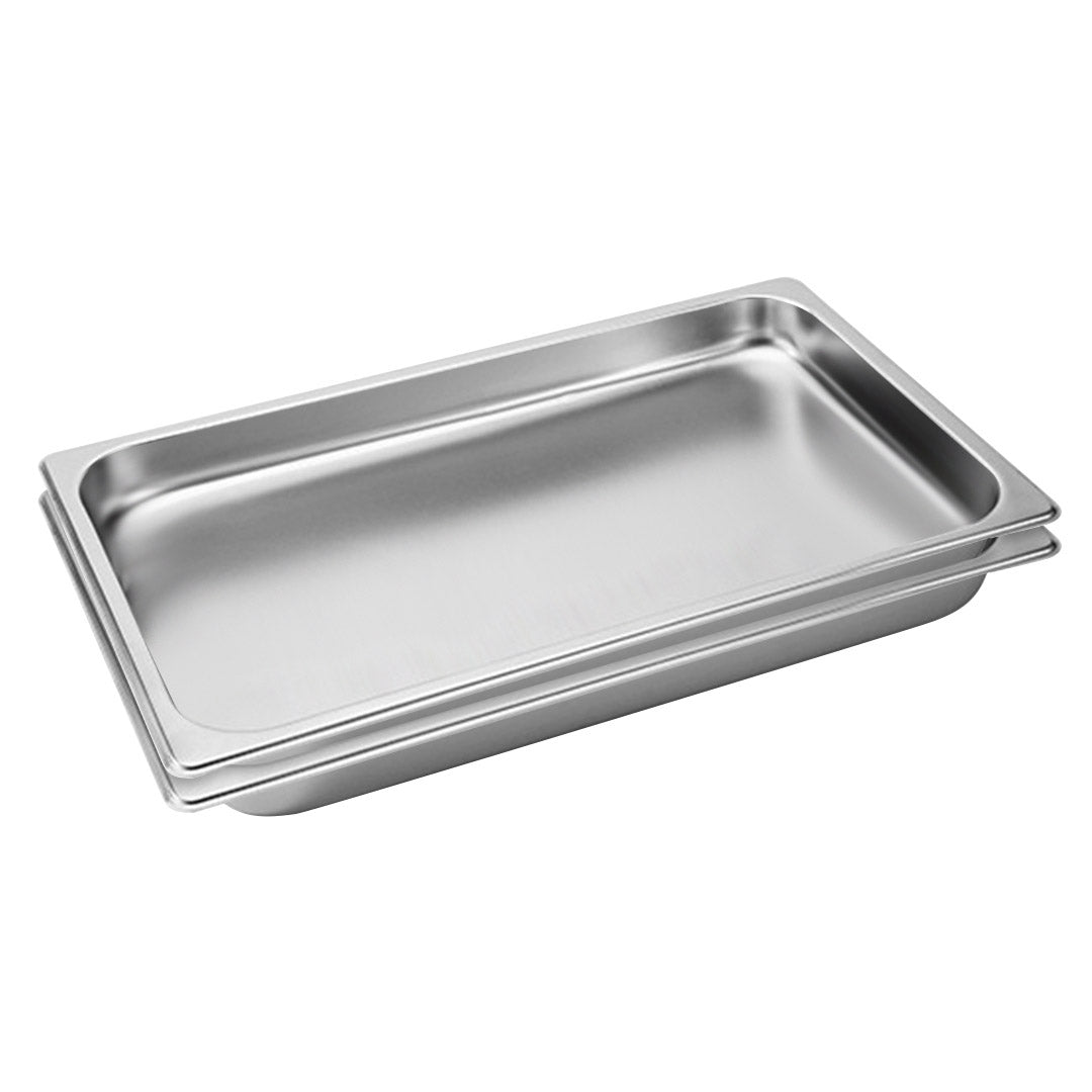 Premium 2X Gastronorm GN Pan Full Size 1/1 GN Pan 4cm Deep Stainless Steel Tray - image1