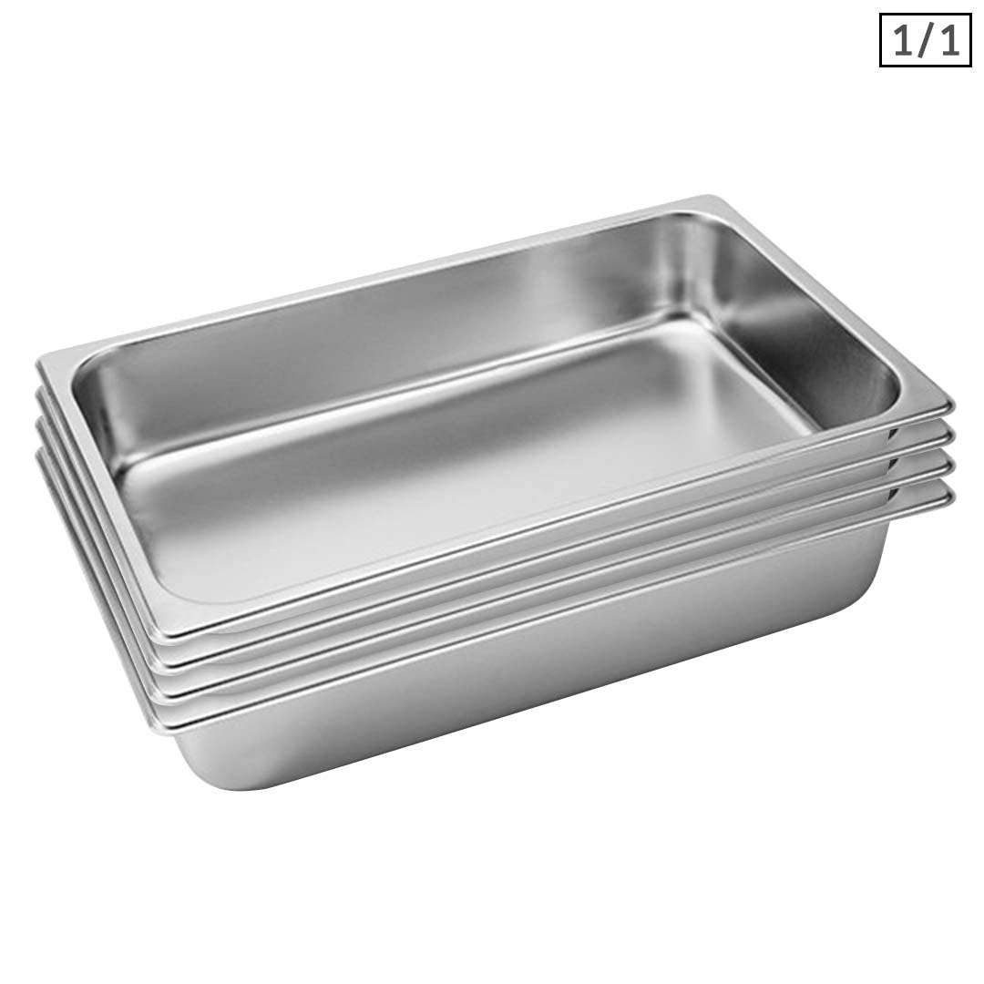 Premium 4X Gastronorm GN Pan Full Size 1/1 GN Pan 10cm Deep Stainless Steel Tray - image1