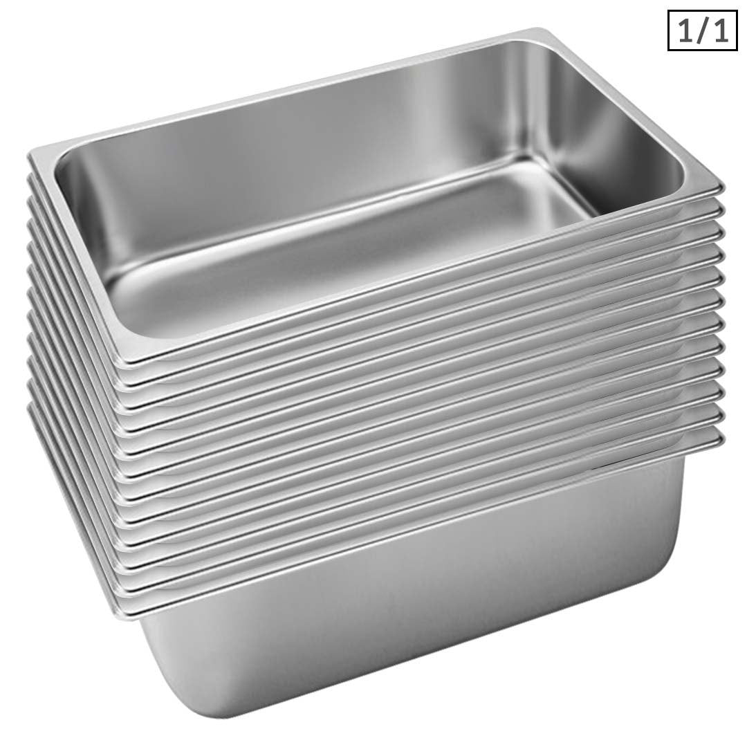 Premium 12X Gastronorm GN Pan Full Size 1/1 GN Pan 20cm Deep Stainless Steel Tray - image1