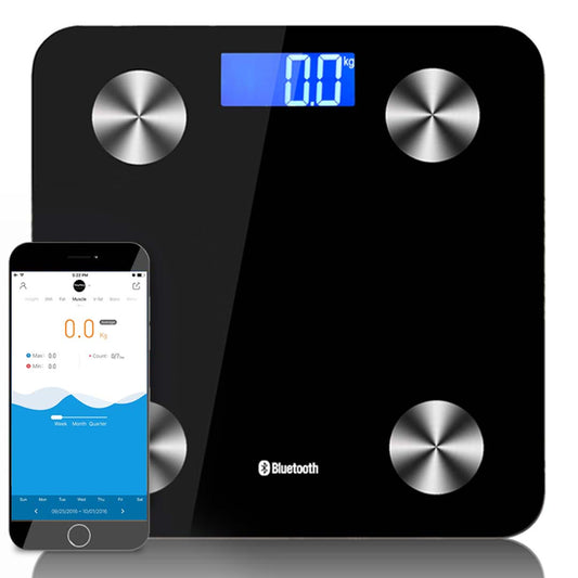 Premium Wireless Bluetooth Digital Body Fat Scale Bathroom Health Analyser Weight Black - image1