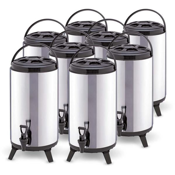 8 x 10L Portable Insulated Cold/Heat Coffee Tea Beer Barrel Brew Pot With Dispenser - image1