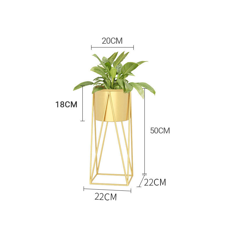 Premium 50cm Gold Metal Plant Stand with Gold Flower Pot Holder Corner Shelving Rack Indoor Display - image2