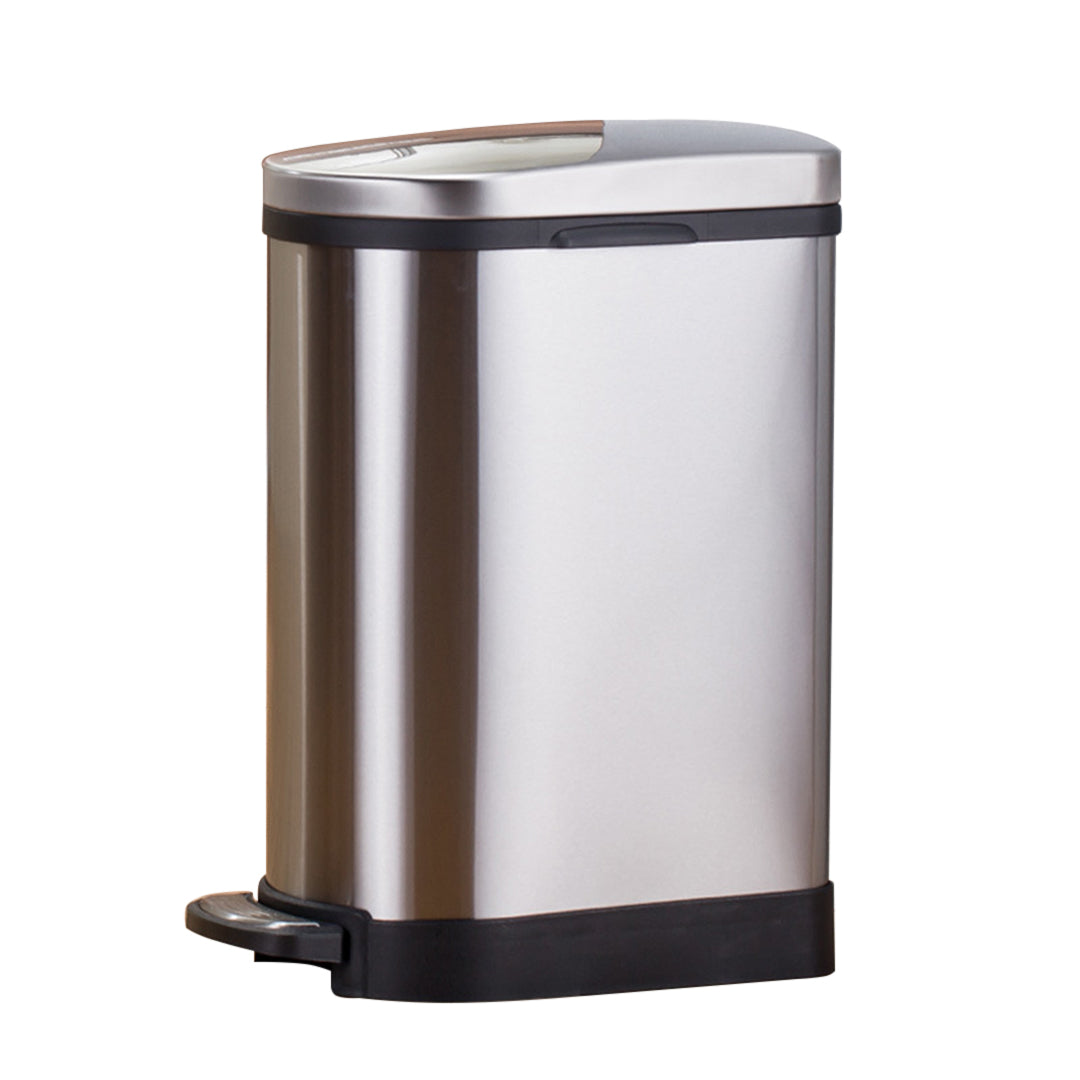 Premium Foot Pedal Stainless Steel Rubbish Recycling Garbage Waste Trash Bin 10L U - image2