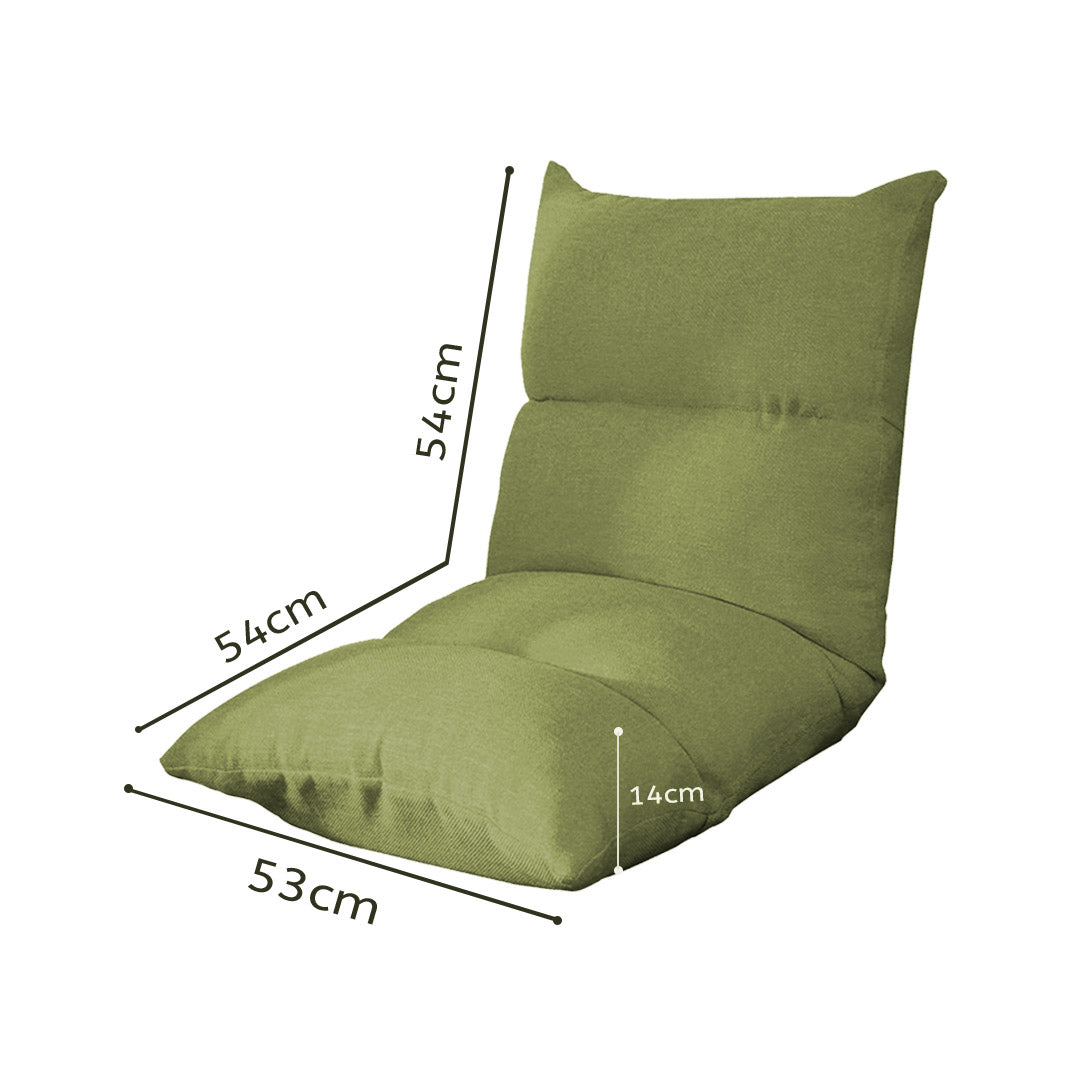 Premium 2X Lounge Floor Recliner Adjustable Lazy Sofa Bed Folding Game Chair Yellow Green - image2