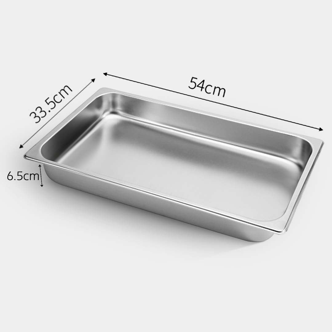 Premium 6X Gastronorm GN Pan Full Size 1/1 GN Pan 6.5cm Deep Stainless Steel Tray - image2