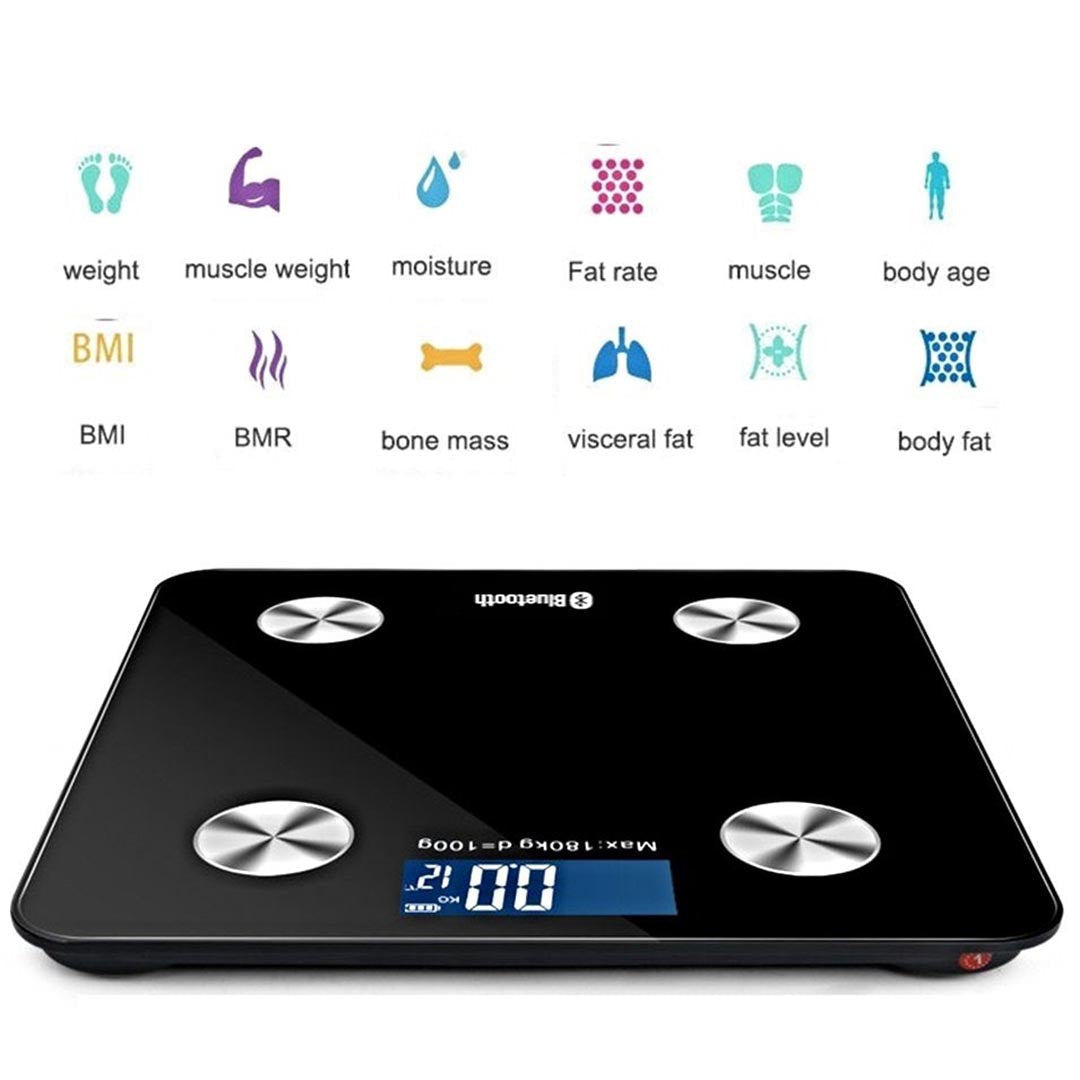 Premium Wireless Bluetooth Digital Body Fat Scale Bathroom Health Analyser Weight White - image2