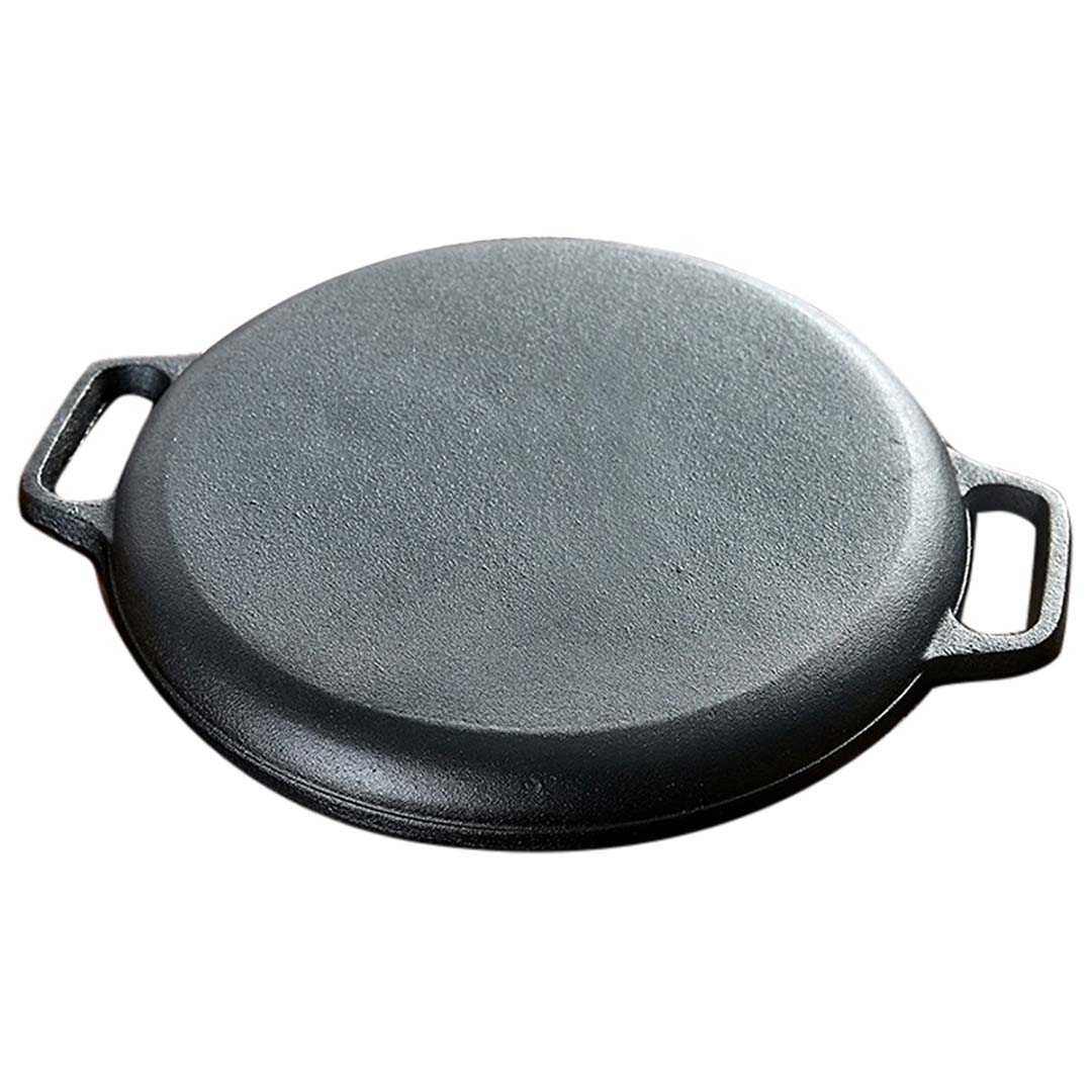 Premium 2X Cast Iron 35cm Frying Pan Skillet Coating Steak Sizzle Platter - image2