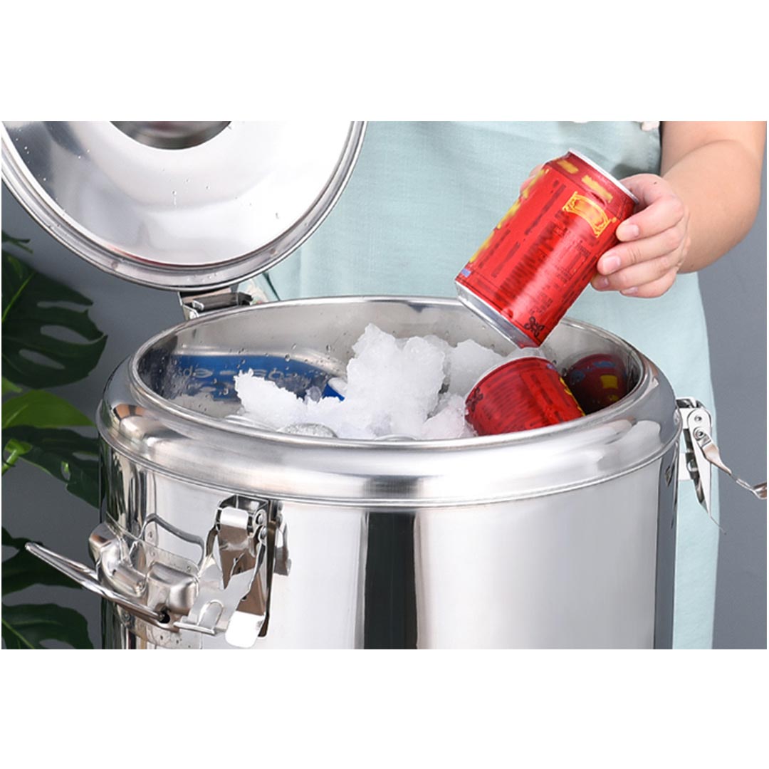 Premium 30L Stainless Steel Insulated Stock Pot Dispenser Hot & Cold Beverage Container - image2