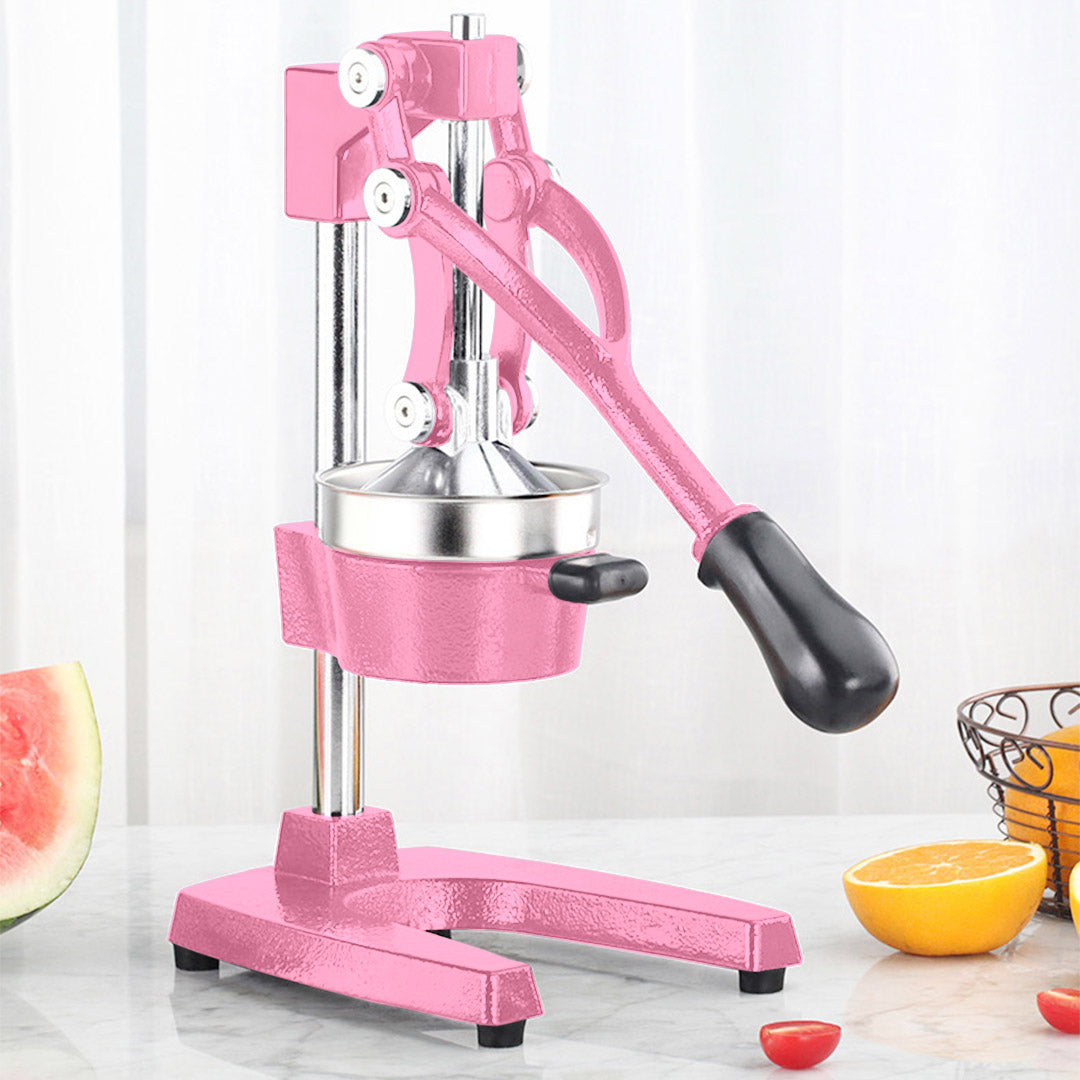 Premium 2X Commercial Manual Juicer Hand Press Juice Extractor Squeezer Orange Citrus Pink - image2