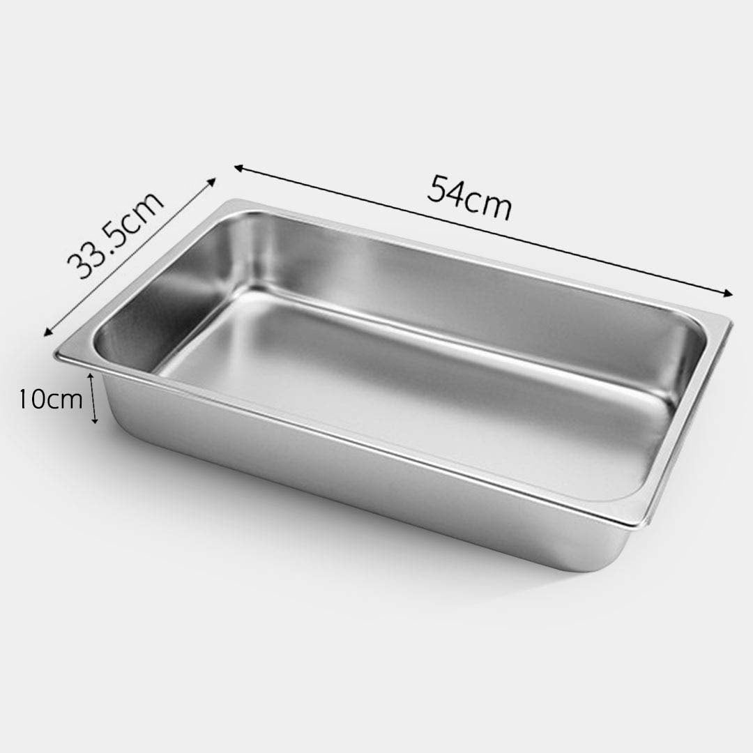 Premium 2X Gastronorm GN Pan Full Size 1/1 GN Pan 10cm Deep Stainless Steel Tray - image2