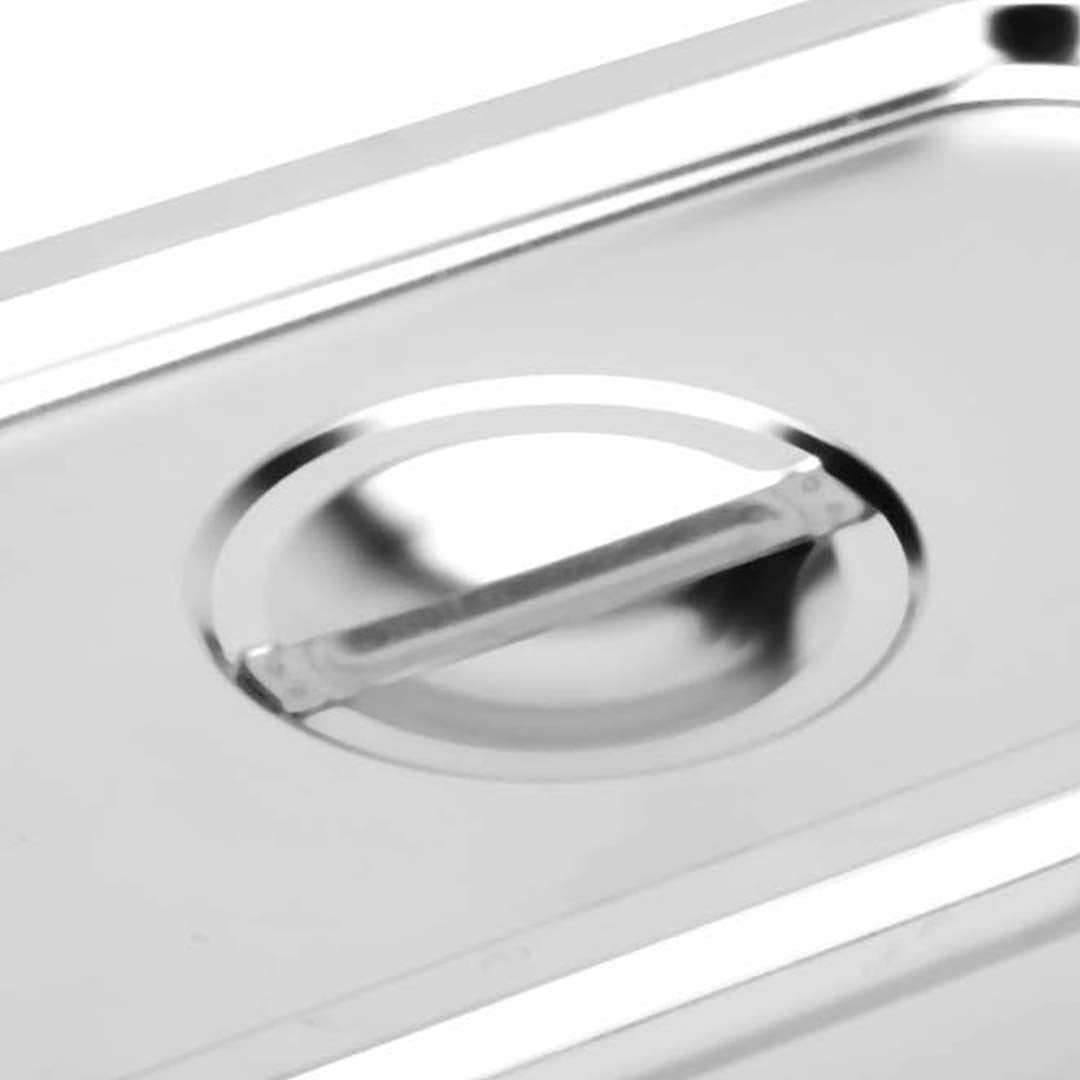 Premium 2X Gastronorm GN Pan Lid Full Size 1/3 Stainless Steel Tray Top Cover - image2