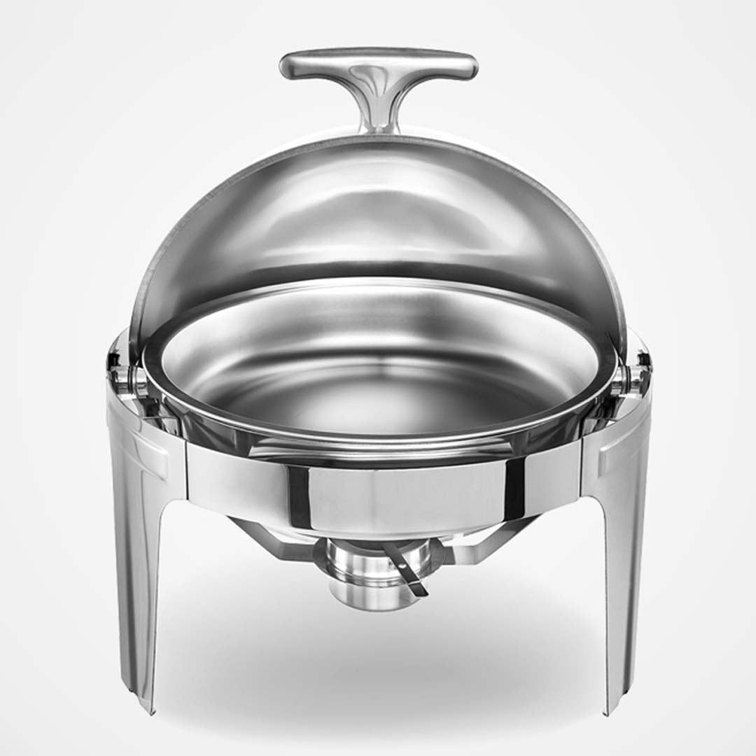 Premium 4X 6L Stainless Steel Chafing Food Warmer Catering Dish Round Roll Top - image2