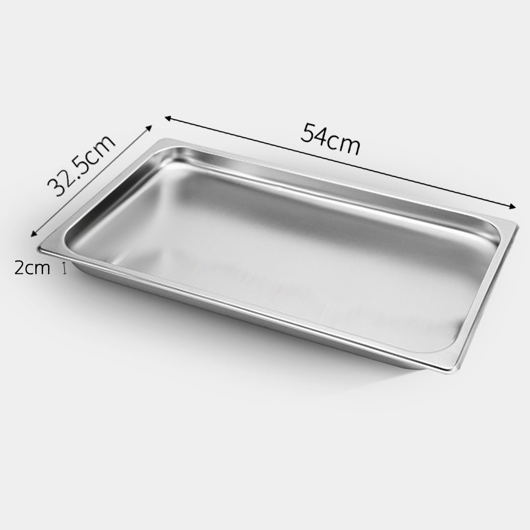 Premium 2X Gastronorm GN Pan Full Size 1/1 GN Pan 2cm Deep Stainless Steel Tray - image2