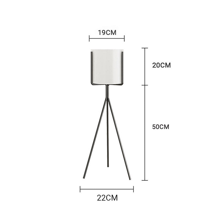 Premium 70cm Tripod Flower Pot Plant Stand with White Flowerpot Holder Rack Indoor Display - image2