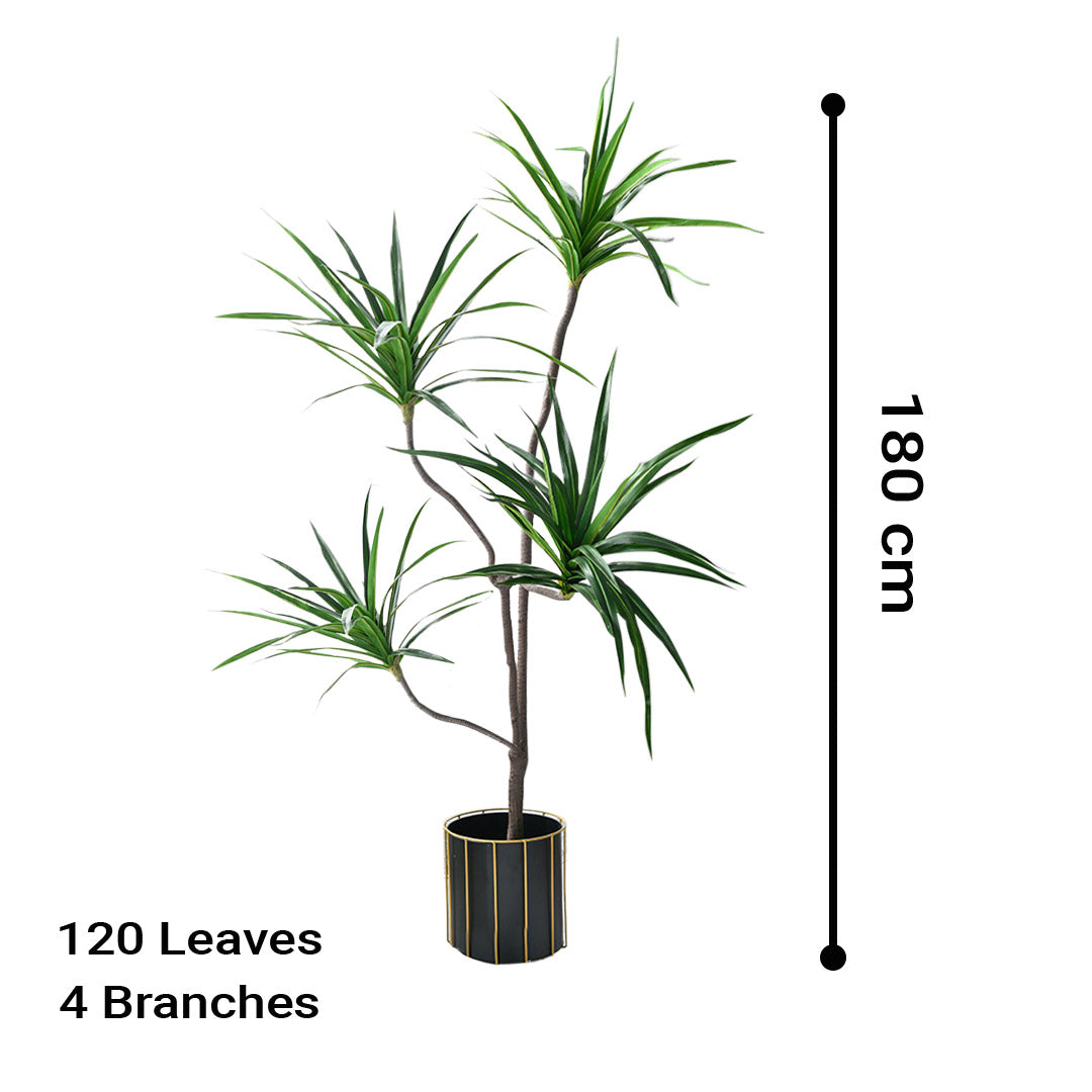 Premium 180cm Green Artificial Indoor Brazlian Iron Tree Fake Plant Decorative 4 Heads - image2