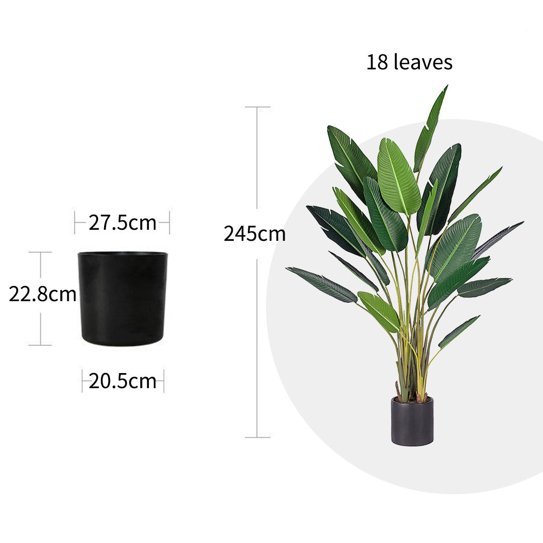 Premium 2X 245cm Artificial Giant Green Birds of Paradise Tree Fake Tropical Indoor Plant Home Office Decor - image2