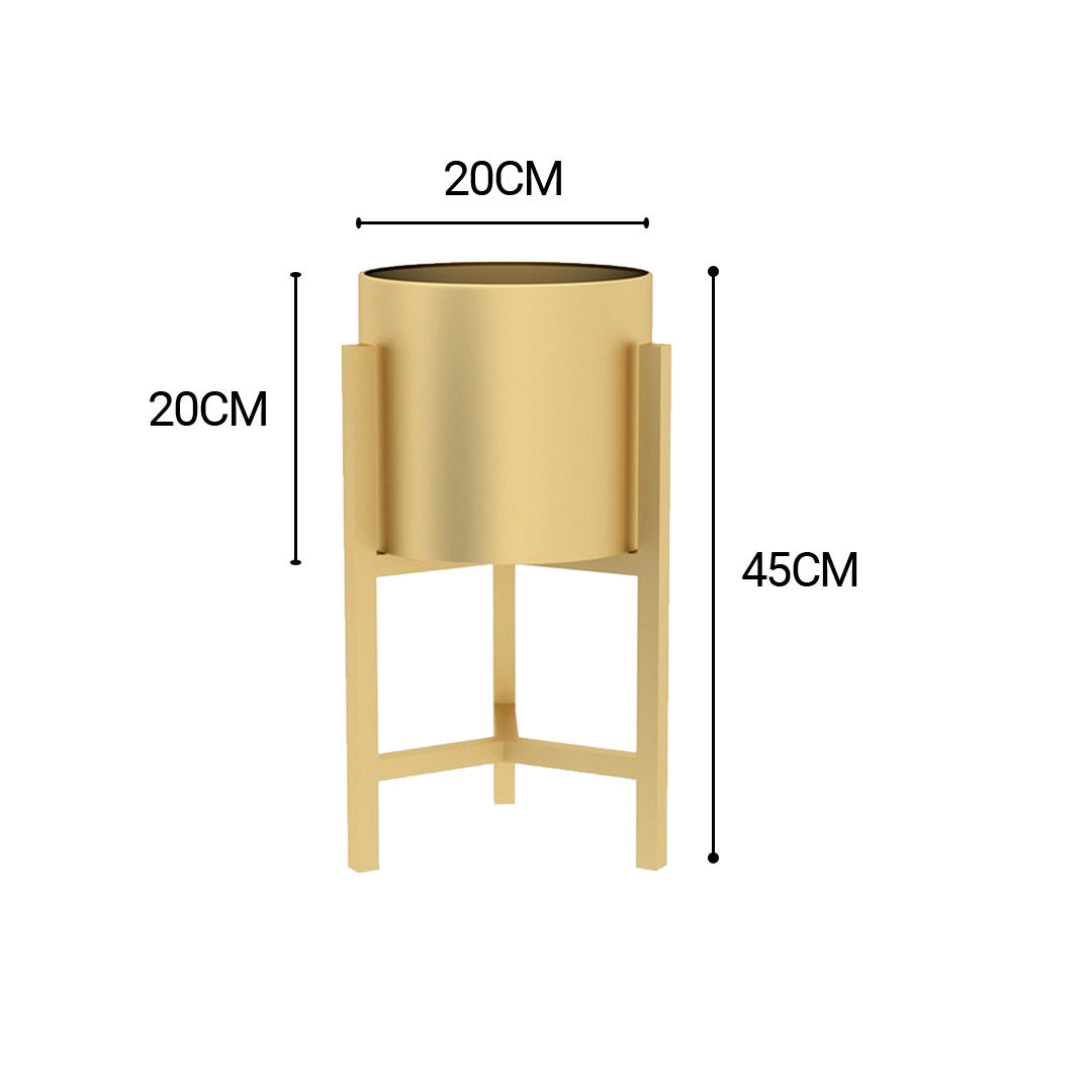 Premium 45cm Gold Metal Plant Stand with Flower Pot Holder Corner Shelving Rack Indoor Display - image2