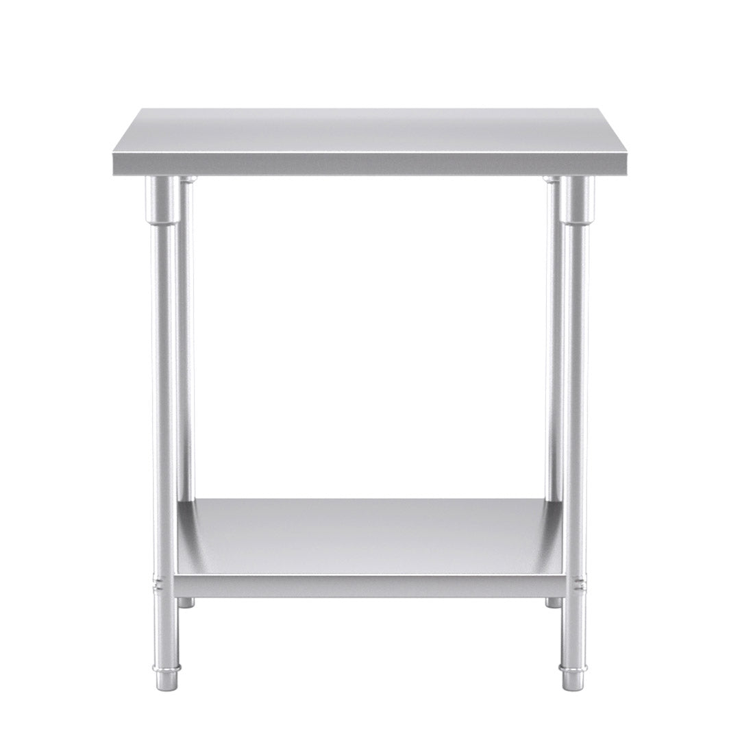 Premium 2-Tier Commercial Catering Kitchen Stainless Steel Prep Work Bench Table 80*70*85cm - image2