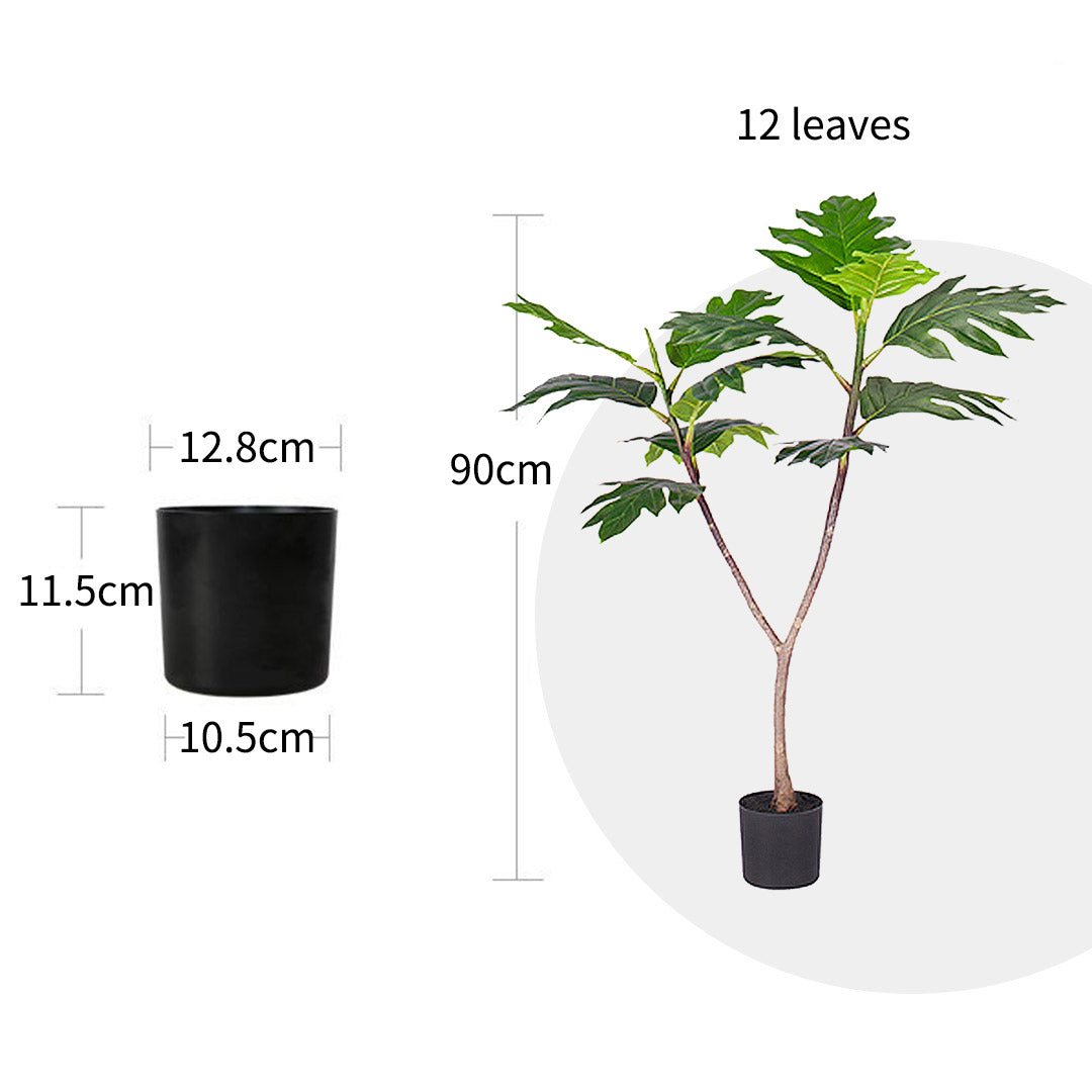 Premium 90cm Artificial Natural Green Split-Leaf Philodendron Tree Fake Tropical Indoor Plant Home Office Decor - image2