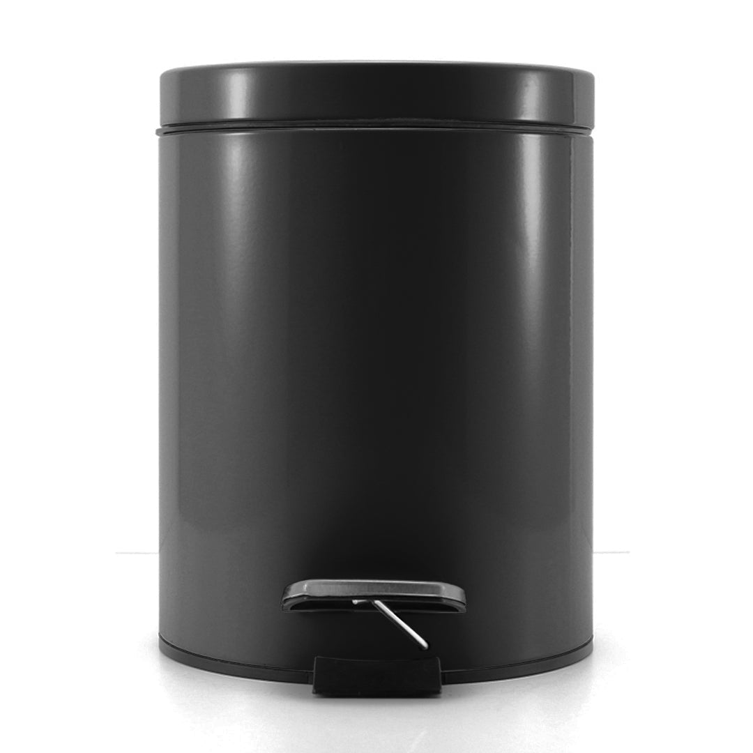 Premium 4X Foot Pedal Stainless Steel Rubbish Recycling Garbage Waste Trash Bin Round 12L Black - image2