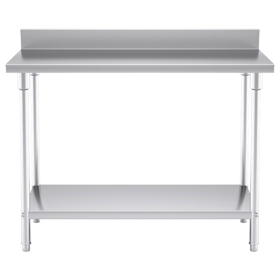 Premium Commercial Catering Kitchen Stainless Steel Prep Work Bench Table with Back-splash 120*70*85cm - image2