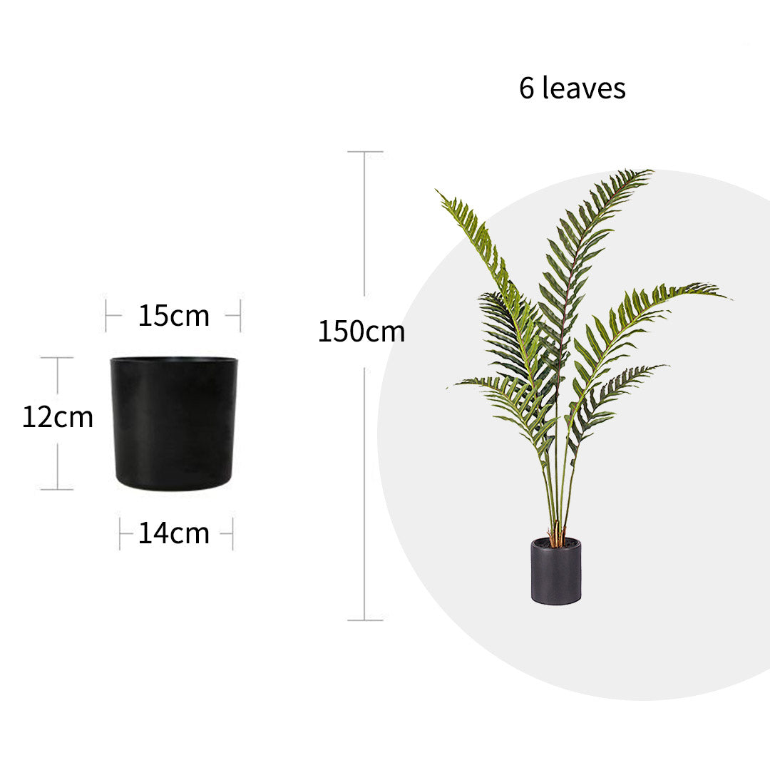 Premium 4X 150cm Artificial Green Rogue Hares Foot Fern Tree Fake Tropical Indoor Plant Home Office Decor - image2