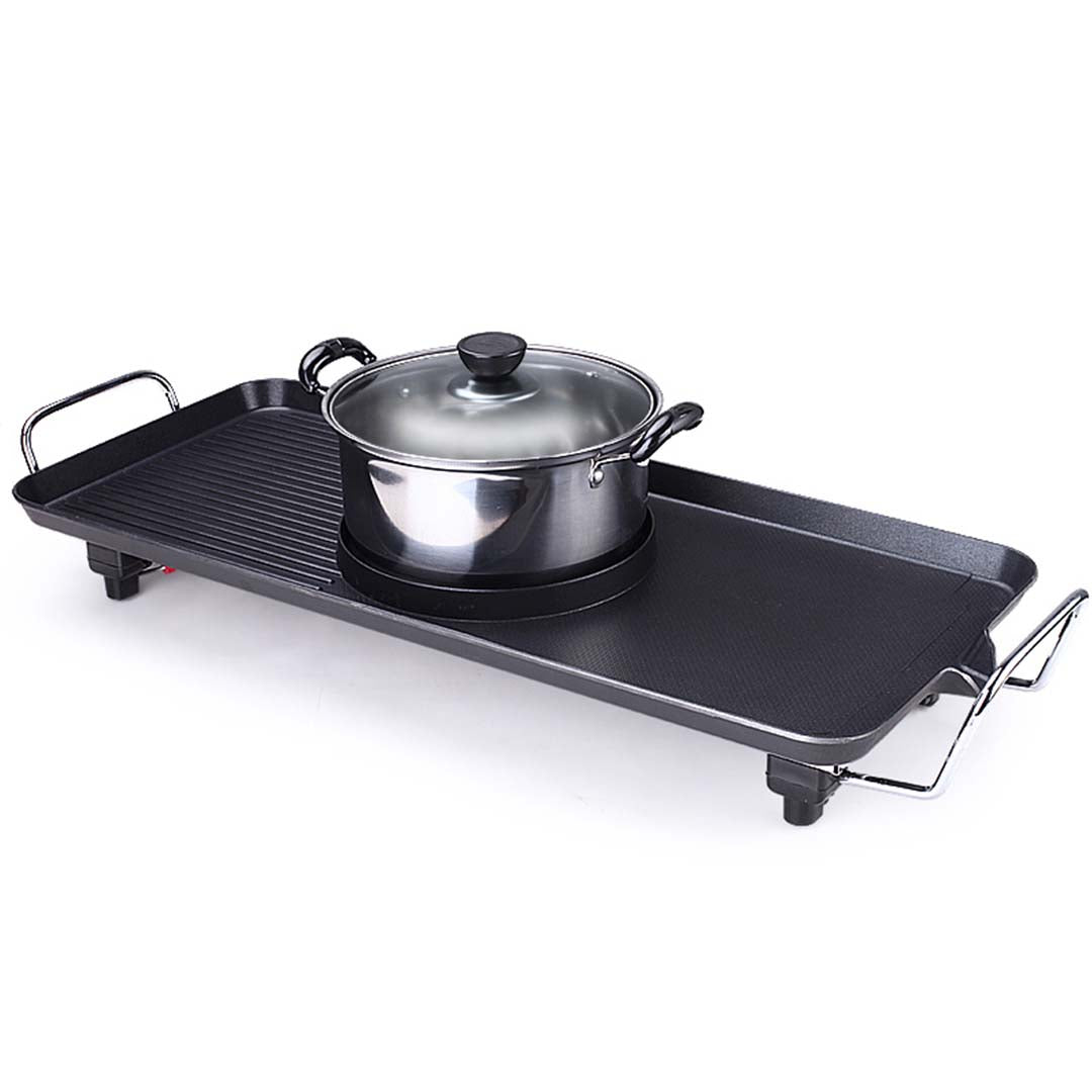 Premium 2X Electric Steamboat Asian Hot Pot Soup Maker Fondue Teppanyaki Hotpot Grill - image2