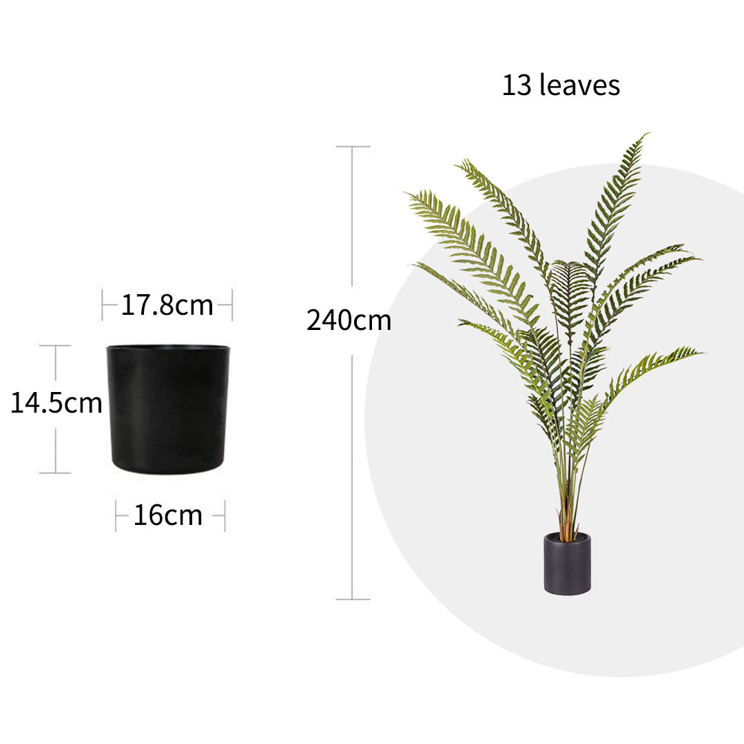 Premium 4X 240cm Artificial Green Rogue Hares Foot Fern Tree Fake Tropical Indoor Plant Home Office Decor - image2