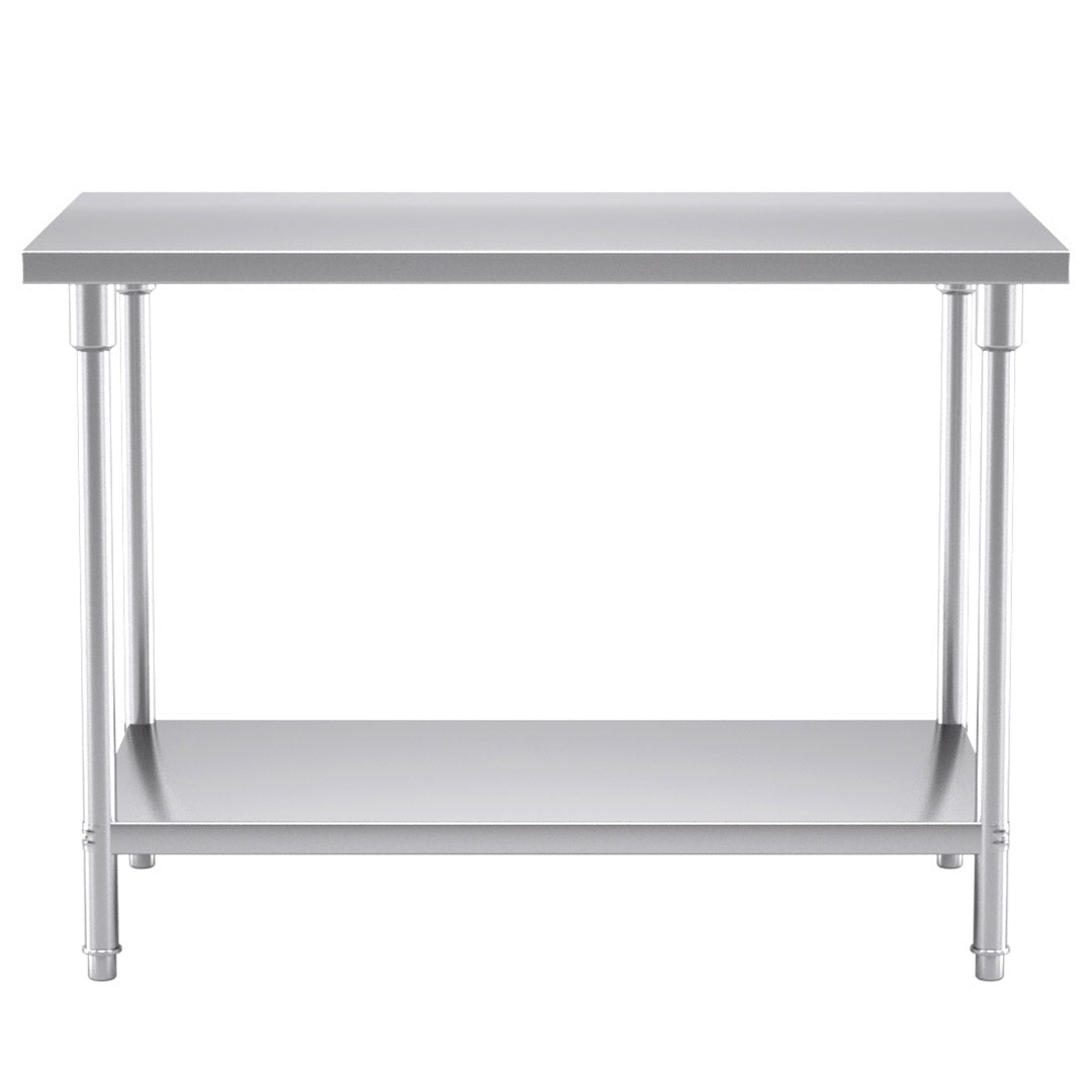 Premium 2-Tier Commercial Catering Kitchen Stainless Steel Prep Work Bench Table 120*70*85cm - image2