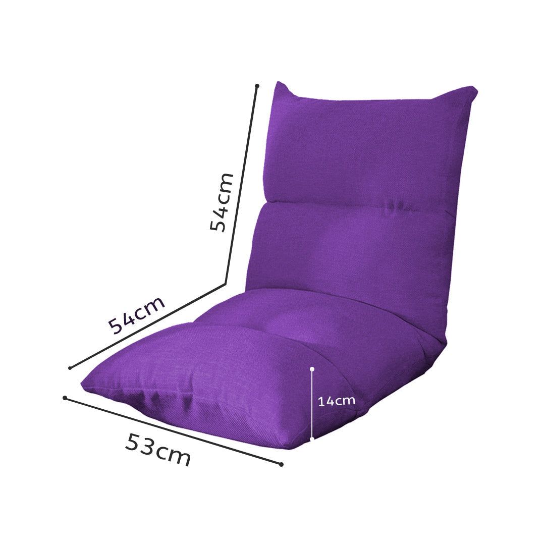 Premium 4X Lounge Floor Recliner Adjustable Lazy Sofa Bed Folding Game Chair Purple - image2