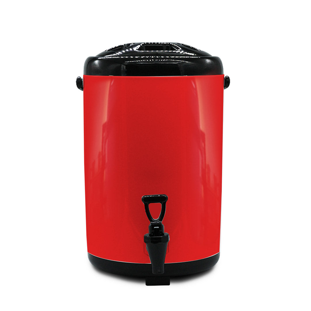 Premium 8X 12L Stainless Steel Insulated Milk Tea Barrel Hot and Cold Beverage Dispenser Container with Faucet Red - image3
