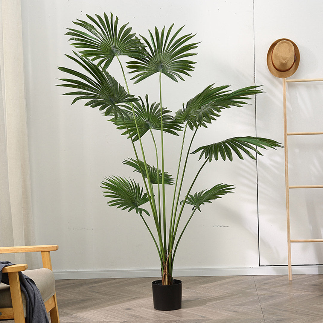 Premium 4X 180cm Artificial Natural Green Fan Palm Tree Fake Tropical Indoor Plant Home Office Decor - image3