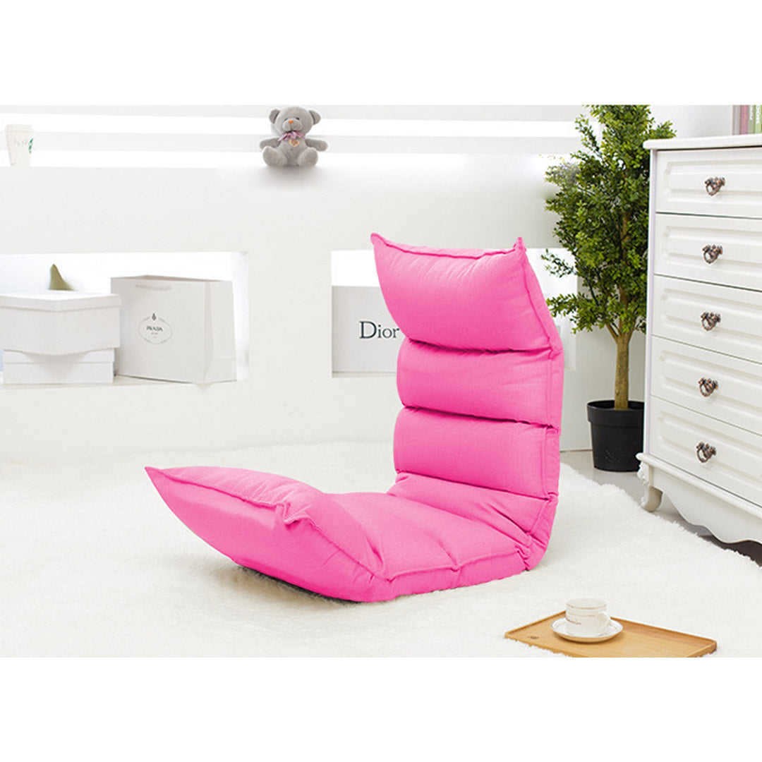 Premium 2X Foldable Tatami Floor Sofa Bed Meditation Lounge Chair Recliner Lazy Couch Pink - image3