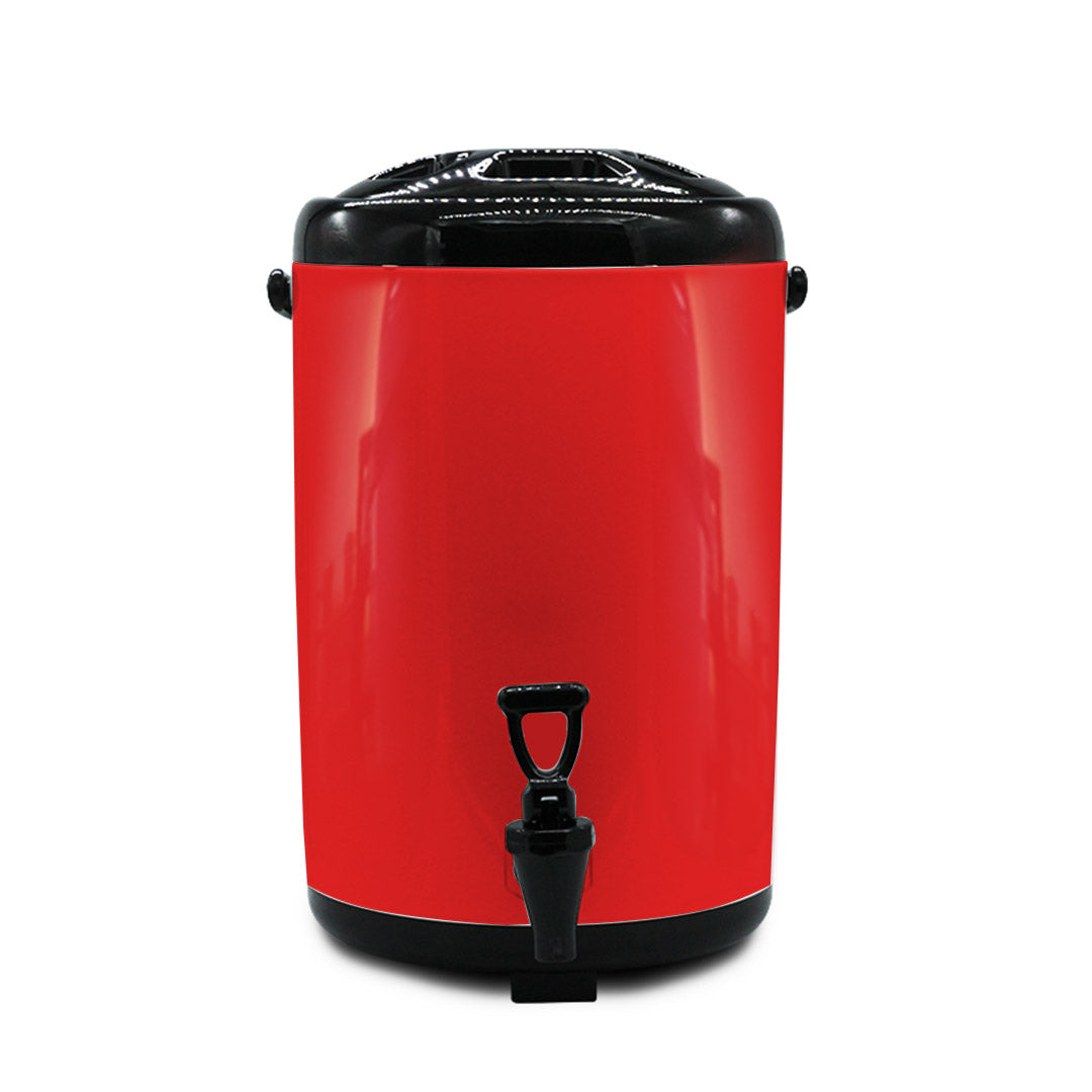 Premium 8X 16L Stainless Steel Insulated Milk Tea Barrel Hot and Cold Beverage Dispenser Container with Faucet Red - image3