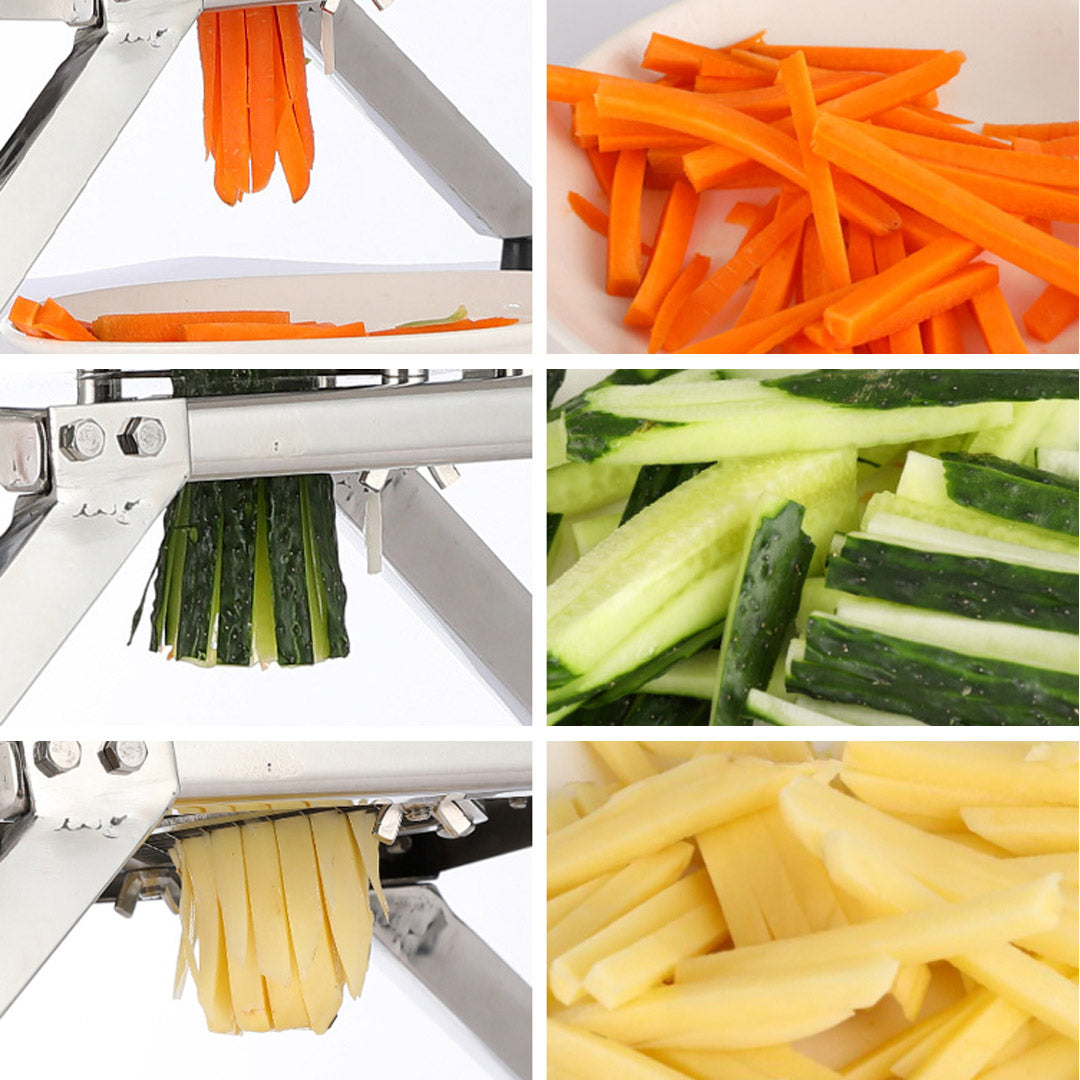 Premium Commercial Potato French Fry Fruit Vegetable Cutter Stainless Steel 3 Blades - image3