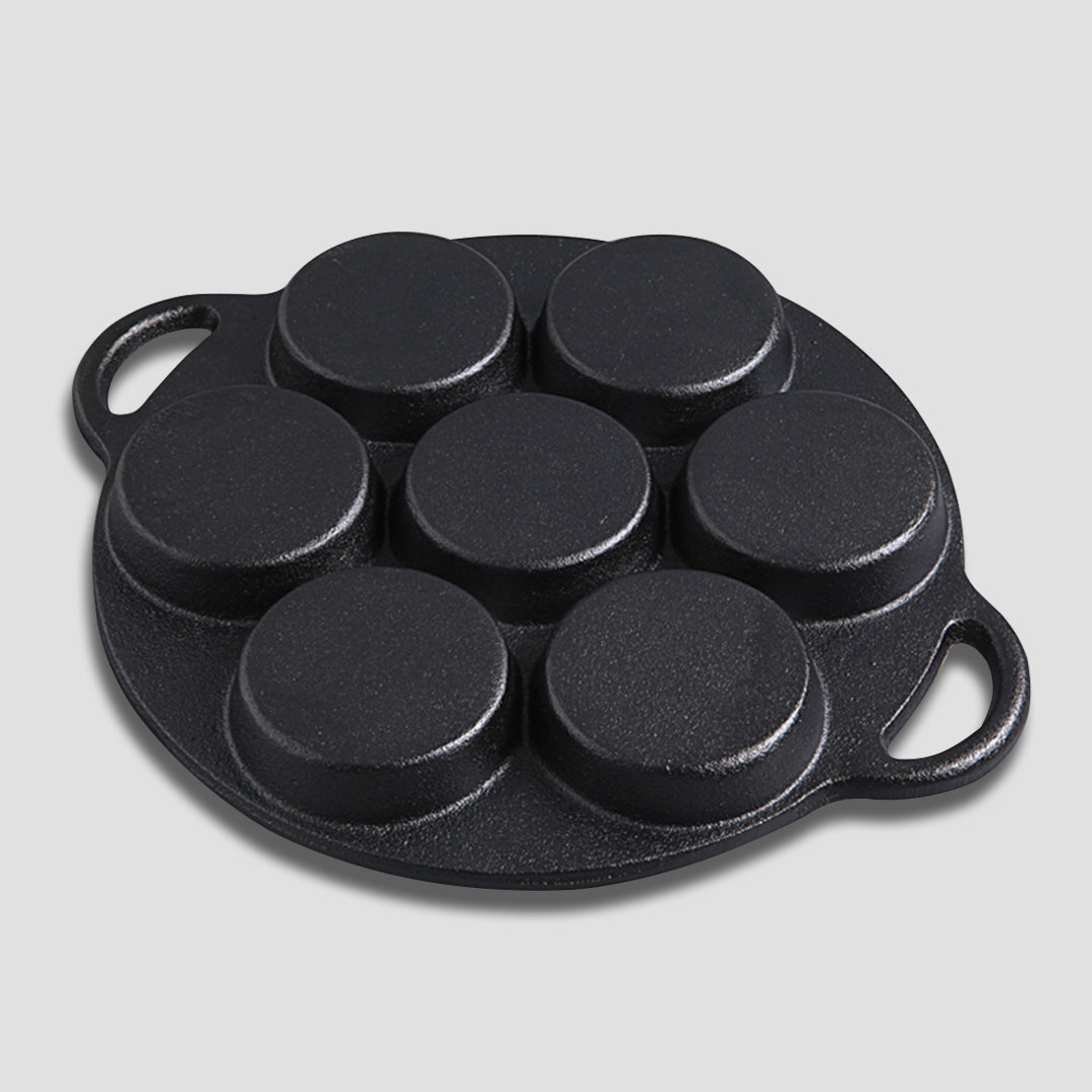 Premium 2X 31.5cm Cast Iron Takoyaki Fry Pan Octopus Balls Maker 7 Hole Cavities Grill Mold - image3