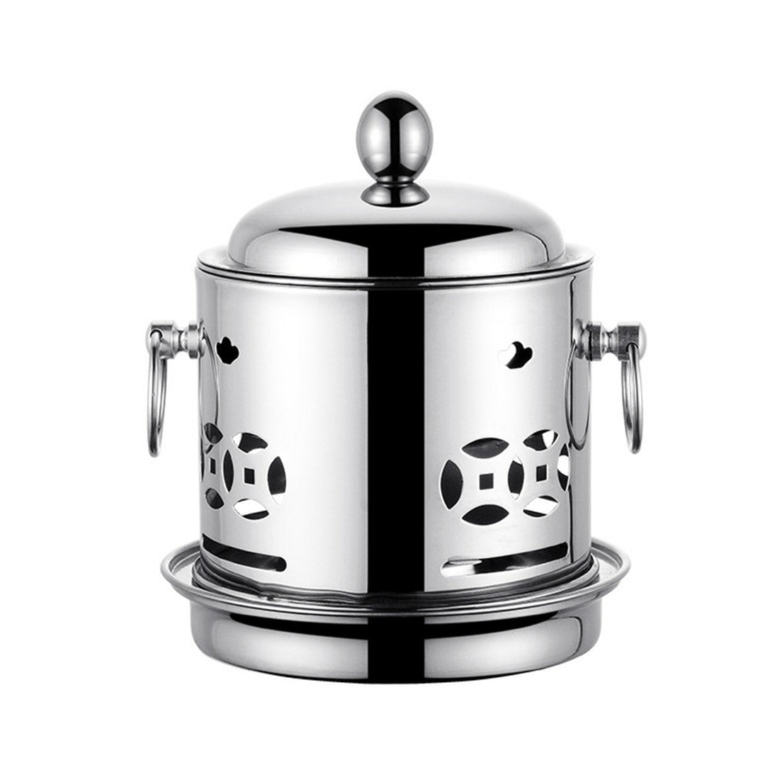 Premium 4X Stainless Steel Mini Asian Buffet Hot Pot Single Person Shabu Alcohol Stove Burner with Lid - image3